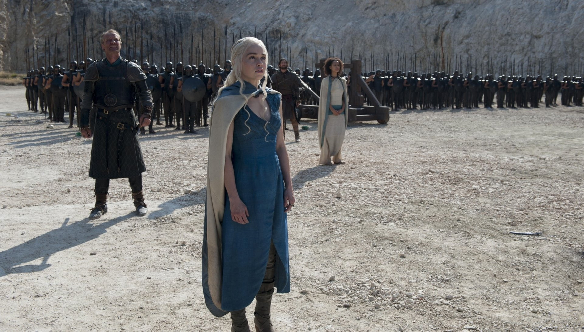 adult, lifestyles, day, Game Of Thrones, Emilia Clarke, standing, front view, women, in a row, people, sunlight, full length, TV Show, 1080P, nature, men, HD Wallpaper