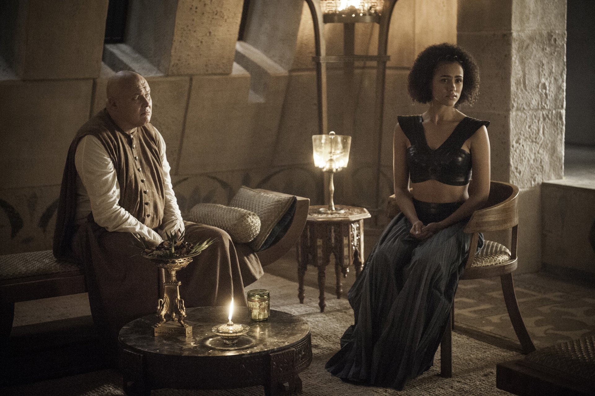 Conleth Hill, TV Show, Lord Varys, 1080P, Game Of Thrones, Nathalie Emmanuel, Missandei (Game Of Thrones), HD Wallpaper