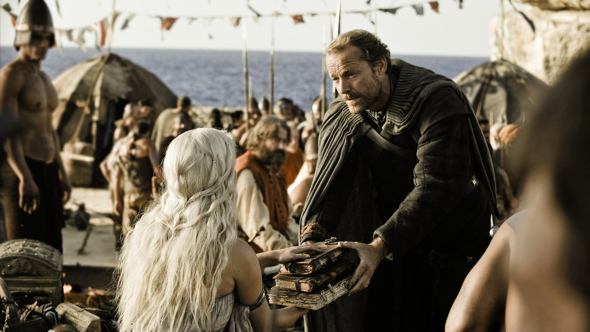 Jorah Mormont, Iain Glen, Emilia Clarke, 1080P, TV Show, Daenerys Targaryen, Game Of Thrones, HD Wallpaper