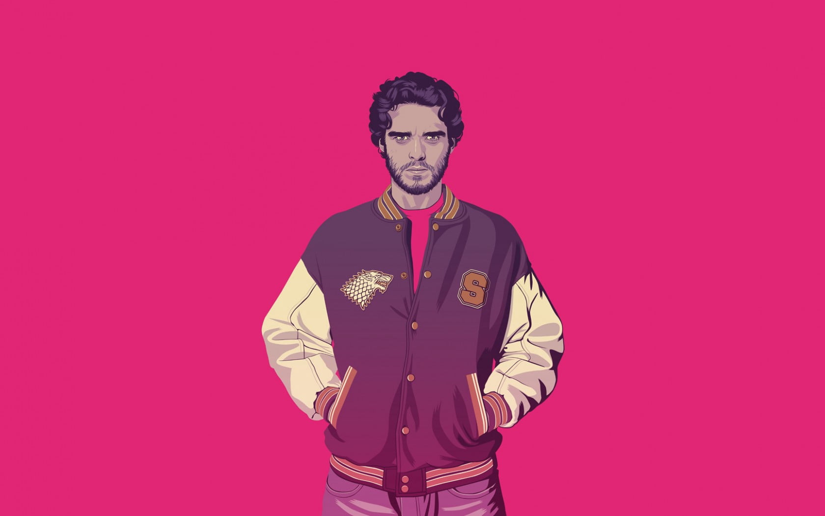 waist up, indoors, pop Art, portrait, jacket, men, wearing, front view, colored Background, casual clothing, one Person, young adult, fashion, art, young men, HD Wallpaper