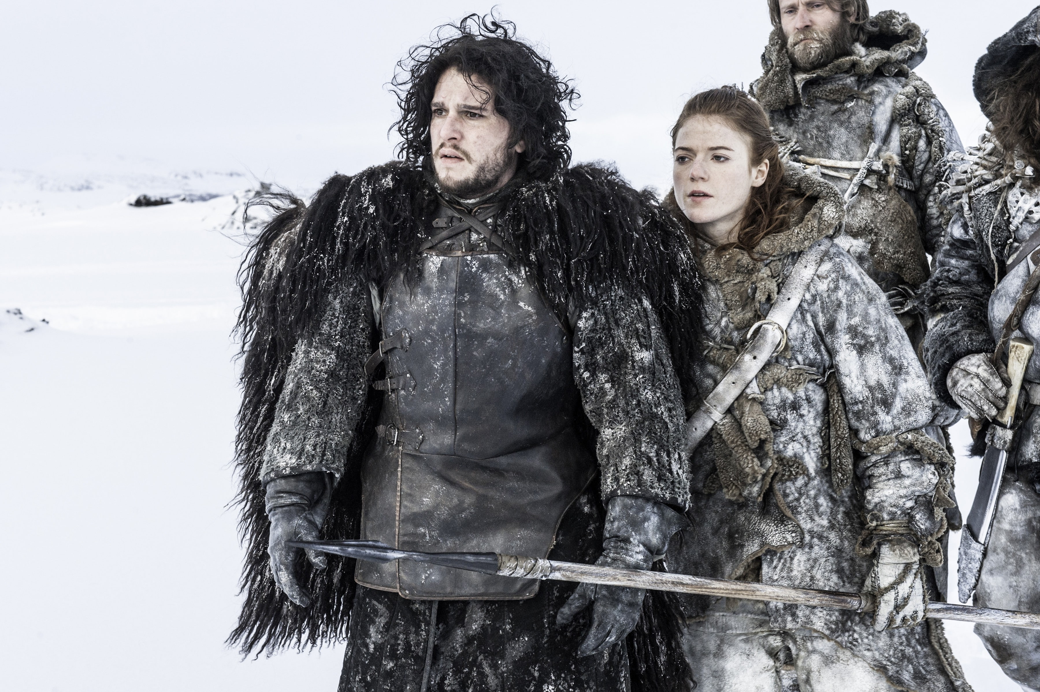 looking at camera, day, snow, women, standing, cold temperature, females, Jon Snow, Rose Leslie, Game Of Thrones, young women, clothing, portrait, nature, HD Wallpaper