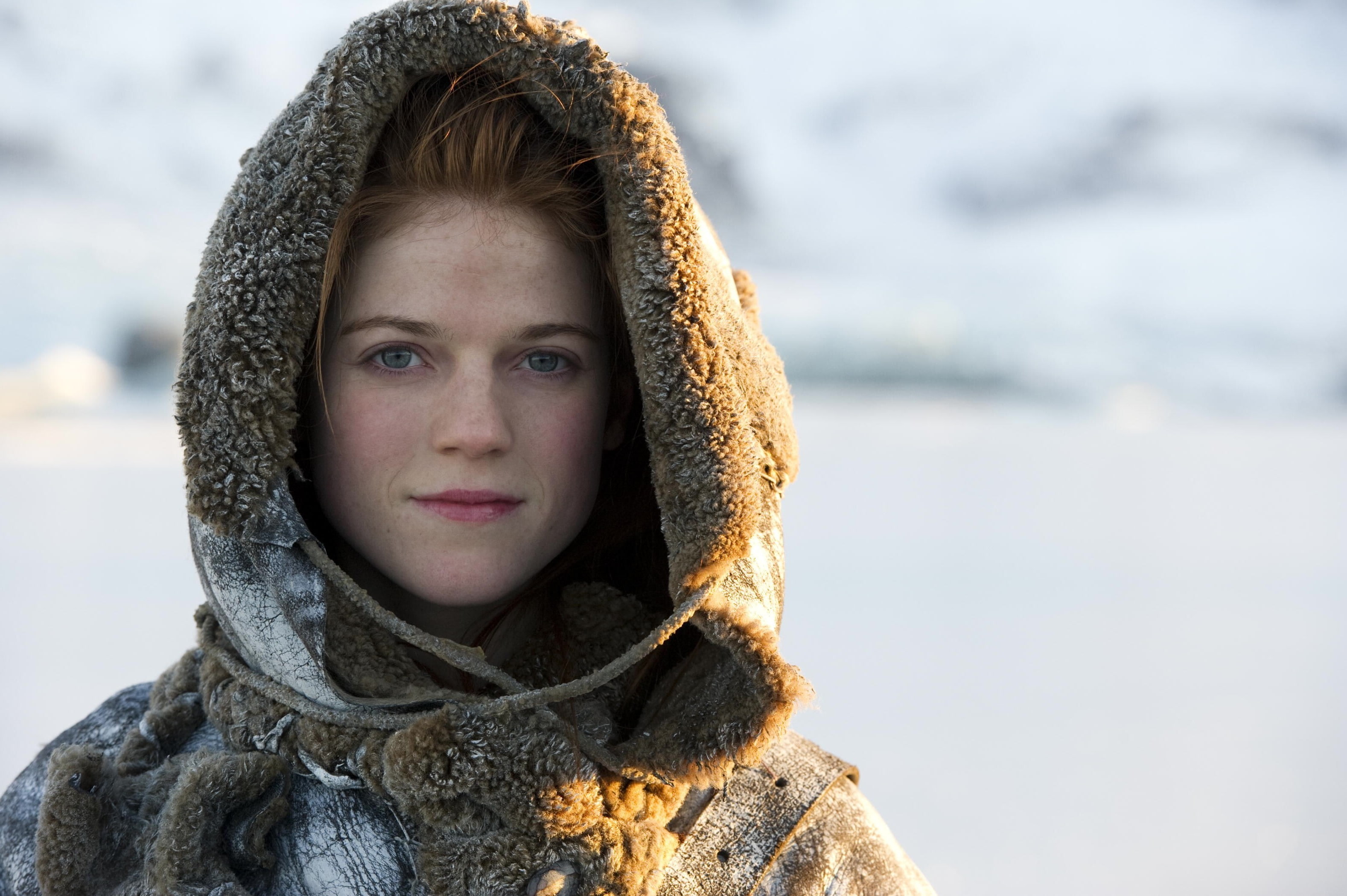 cold temperature, winter, focus on foreground, Ygritte, day, hat, 2K, hairstyle, snow, warm clothing, hood - clothing, clothing, leisure activity, looking at camera, HD Wallpaper
