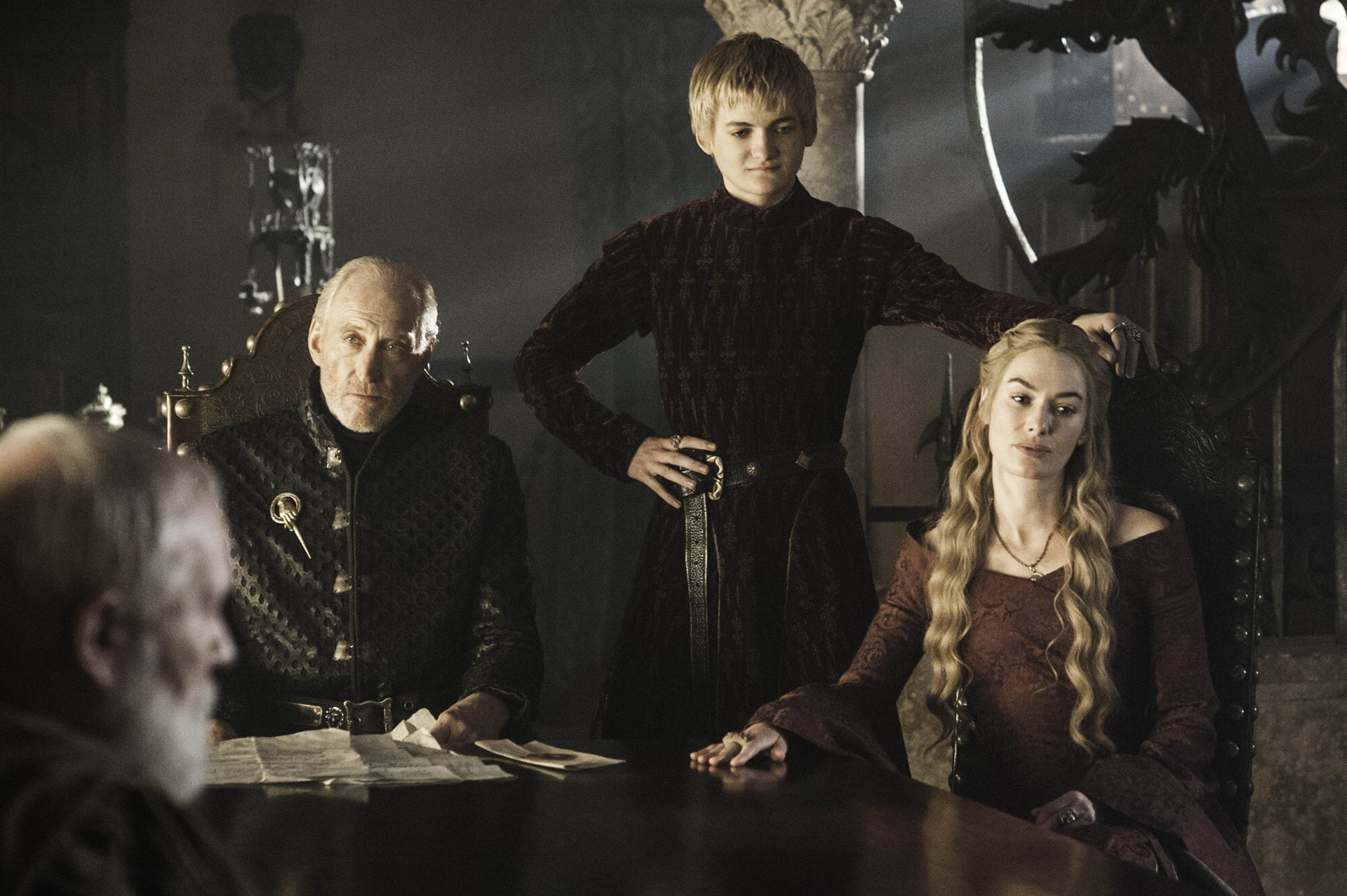 TV Show, young adult, waist up, Lena Headey, Charles Dance, Game Of Thrones, men, males, adult, Cersei Lannister, portrait, indoors, females, 1080P, Joffrey Baratheon, HD Wallpaper