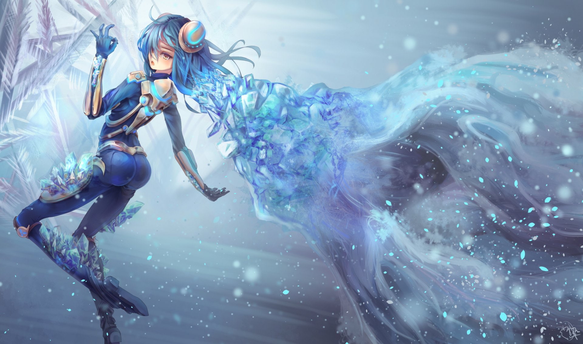 Irelia (League Of Legends), arts culture and entertainment, indoors, underwater, full length, nature, Ice, League Of Legends, mid-air, adult, smoke - physical structure, HD Wallpaper