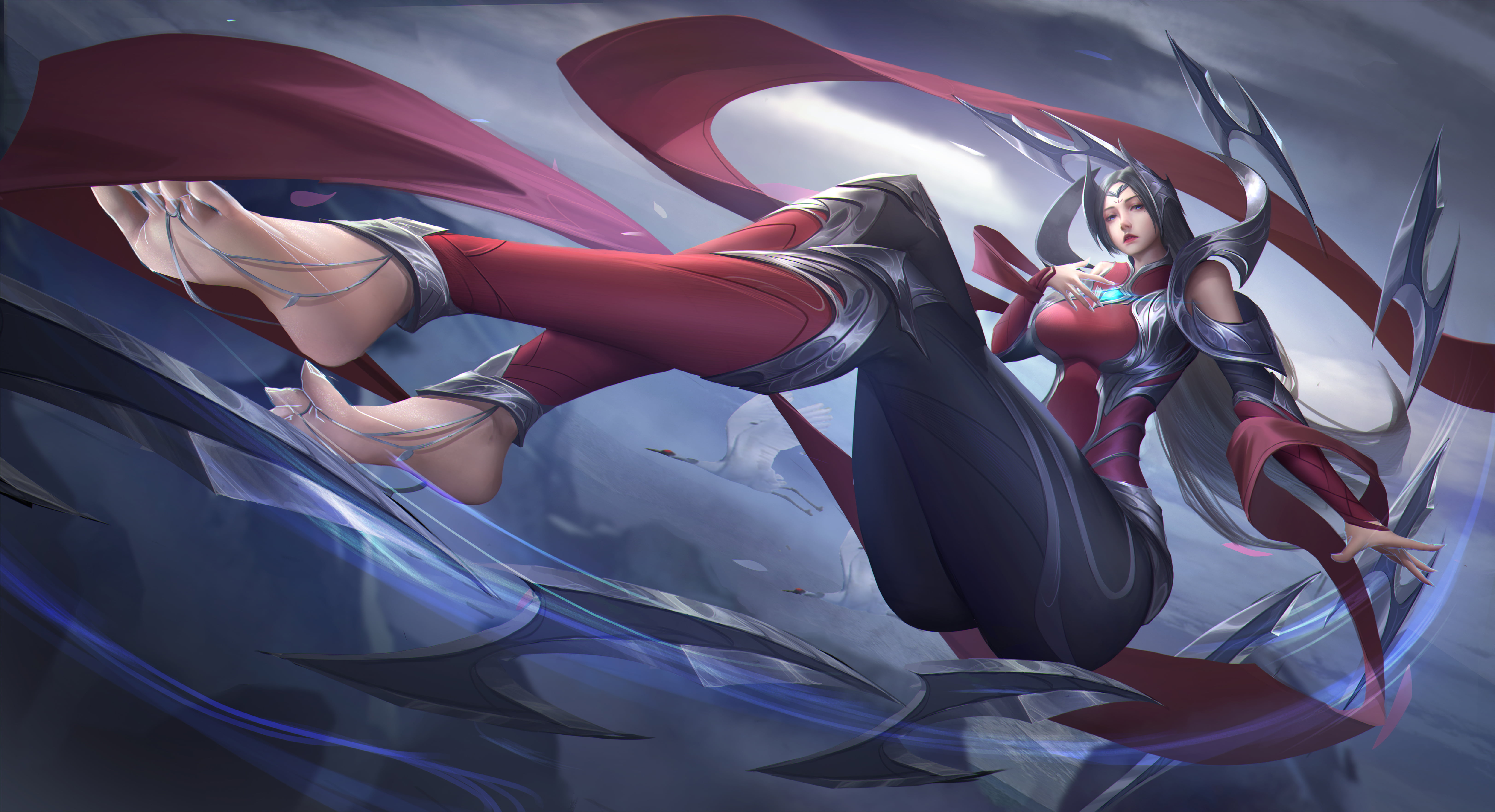 barefoot, thick thigh, artwork, fantasy art, illustration, League of Legends, fantasy girl, fictional character, perspective, video game characters, video games, HD Wallpaper