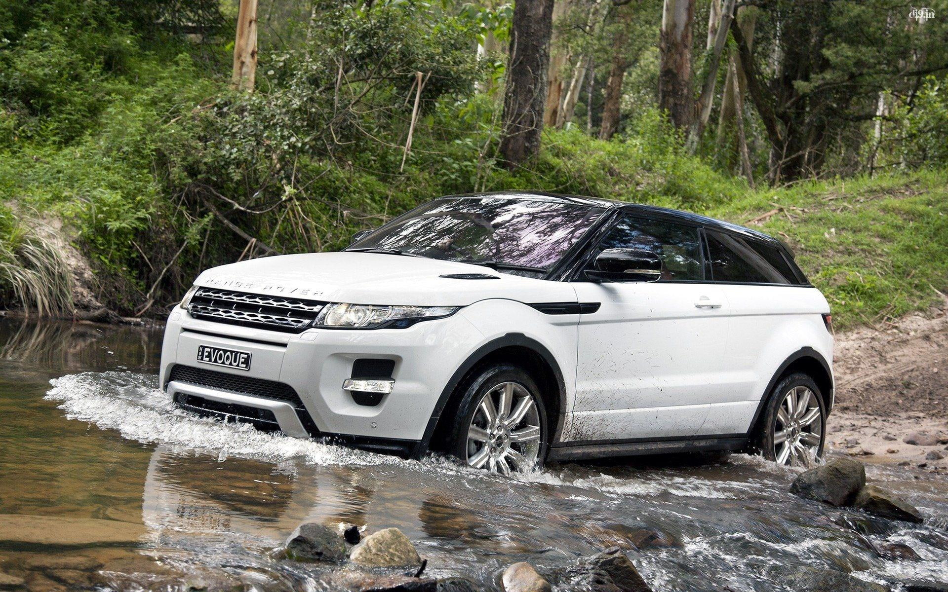 cars, 1080P, forest, range, river, rover, evoque, HD Wallpaper