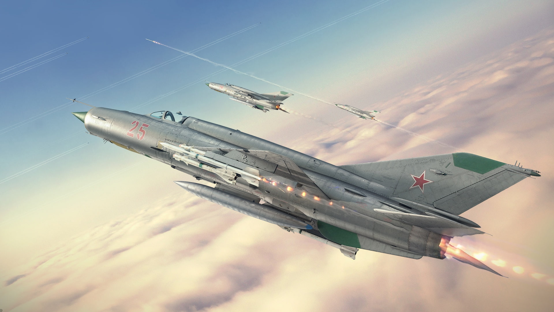 KB MiG, Frontline fighter, 1080P, MiG-21bis, Interceptor, HD Wallpaper