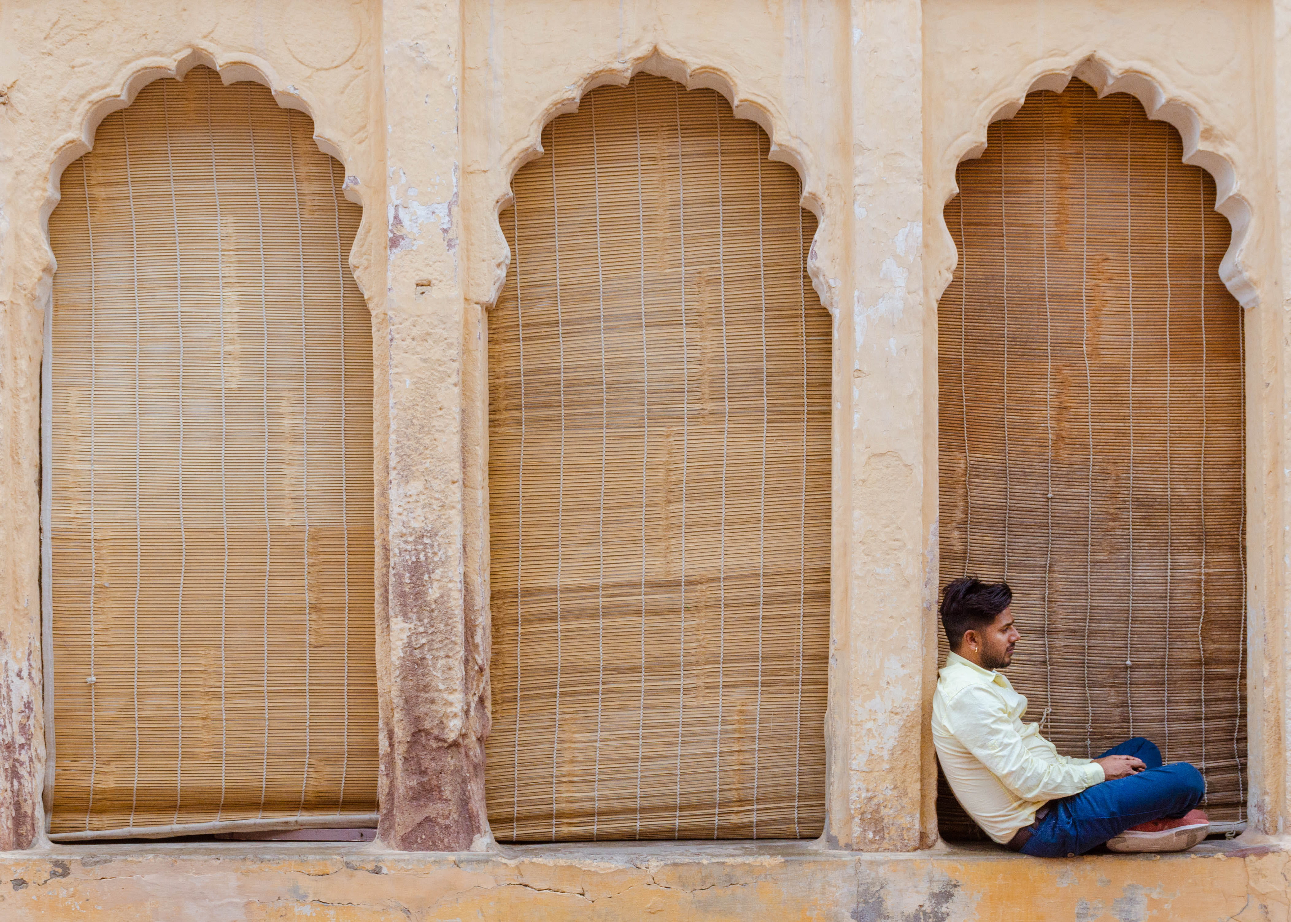 history, three, architectural column, men, adult, warm, leisure activity, street, outdoors, the past, side view, jodhpur, arches, building, street photography, HD Wallpaper