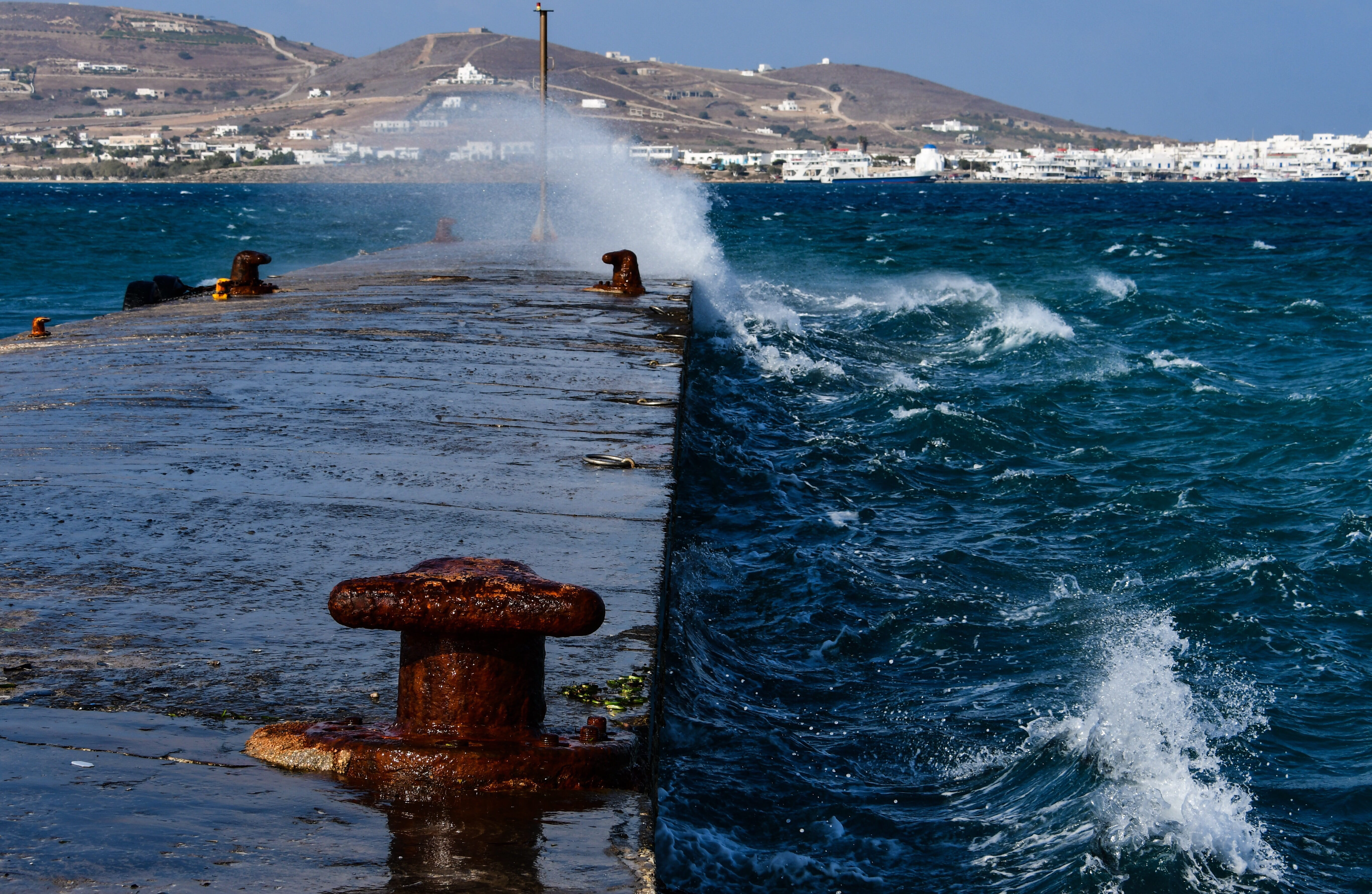 water, antiparos, aquatic sport, rock, 5K, side, outdoors, land, cyclades, nature, wave, power in nature, sport, greece, real people, day, scenics - nature, HD Wallpaper