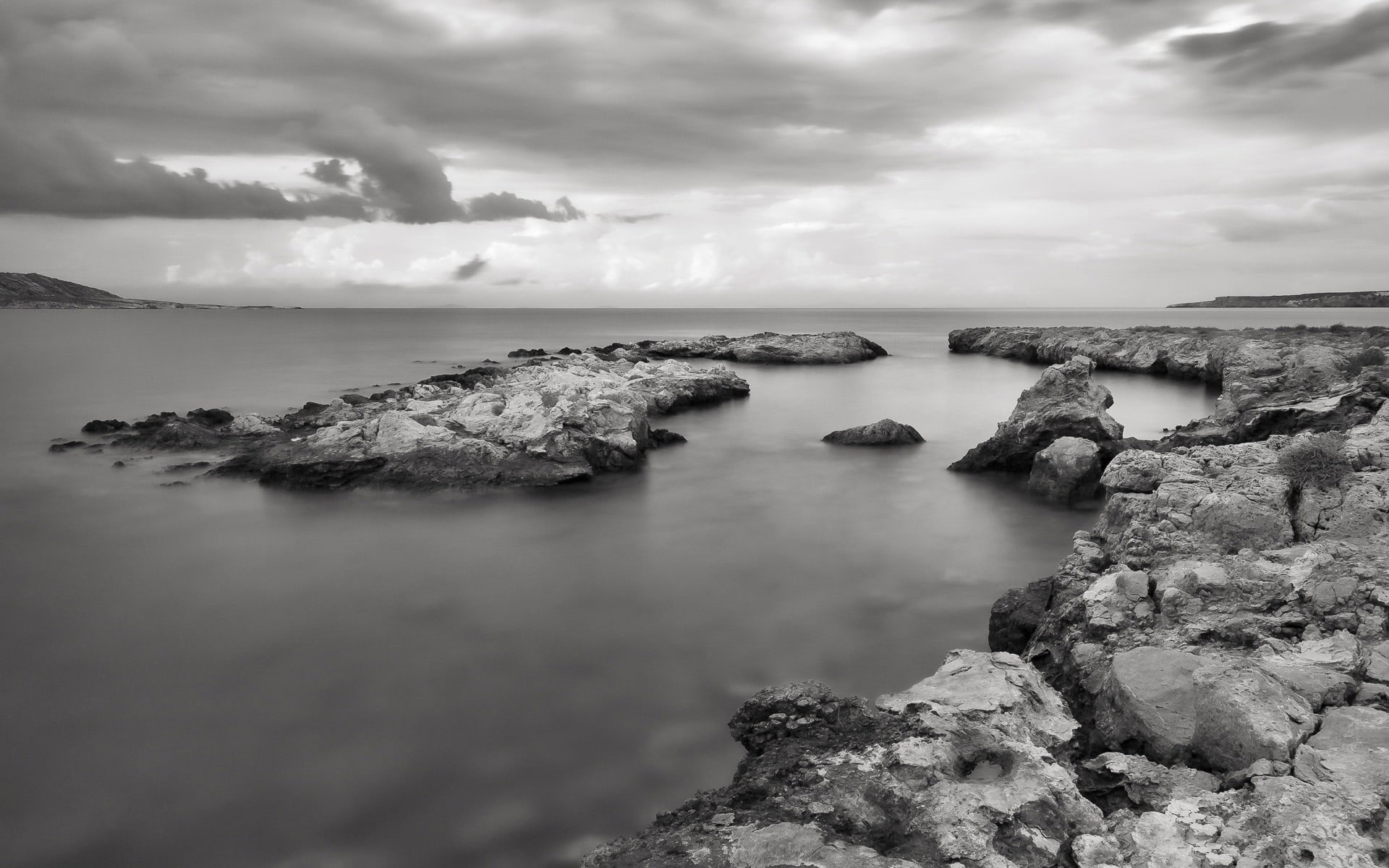 water, sky, tranquility, cloud - sky, nature, island, horizon over water, 1080P, sea, eroded, w, no people, rock, beauty in nature, rock - object, naoussa, HD Wallpaper
