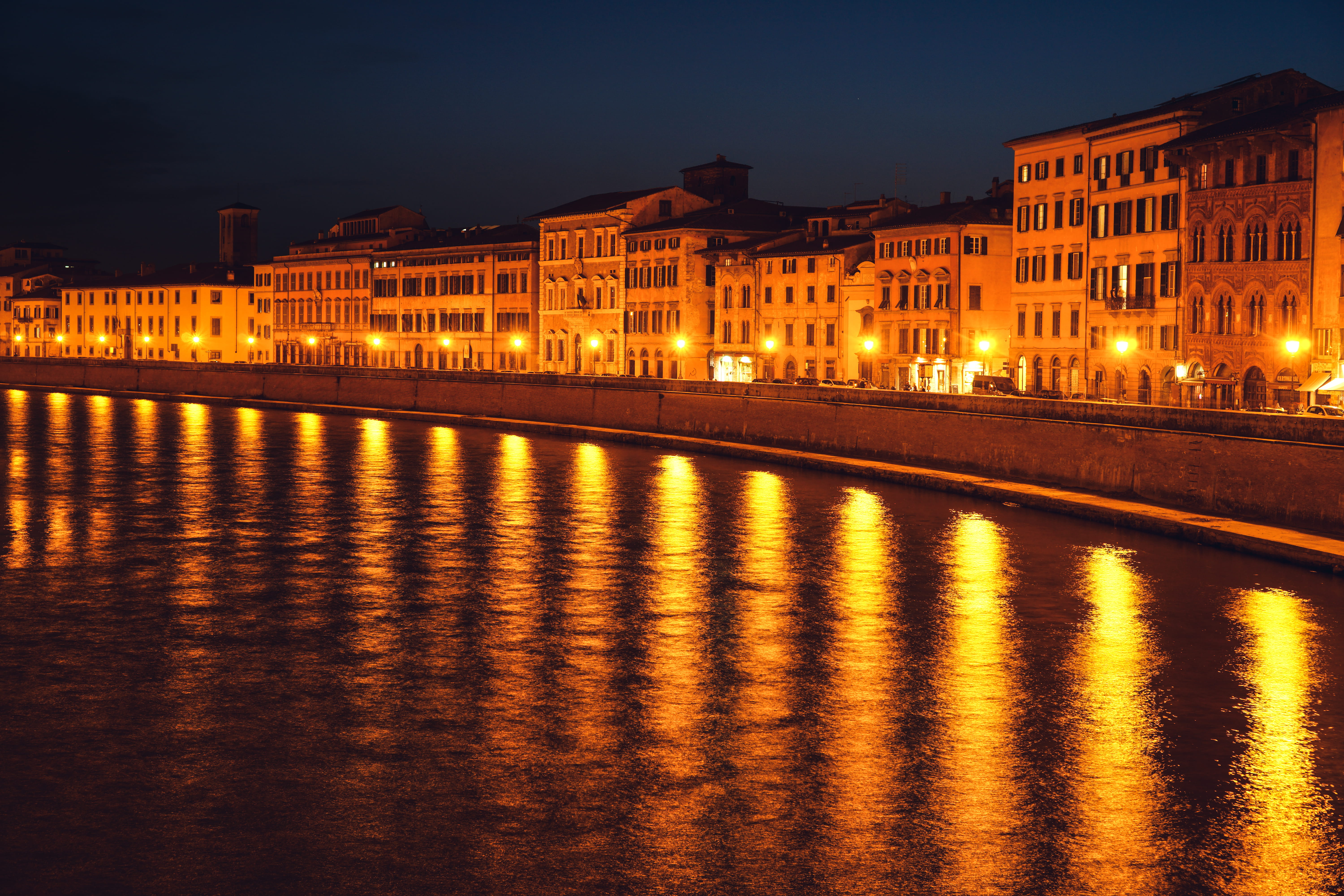 bridge view, outdoors, dock, riverfront, concrete, metropolis, night, city, place, built structure, sky, location, building, architecture, 5K, reflection, HD Wallpaper