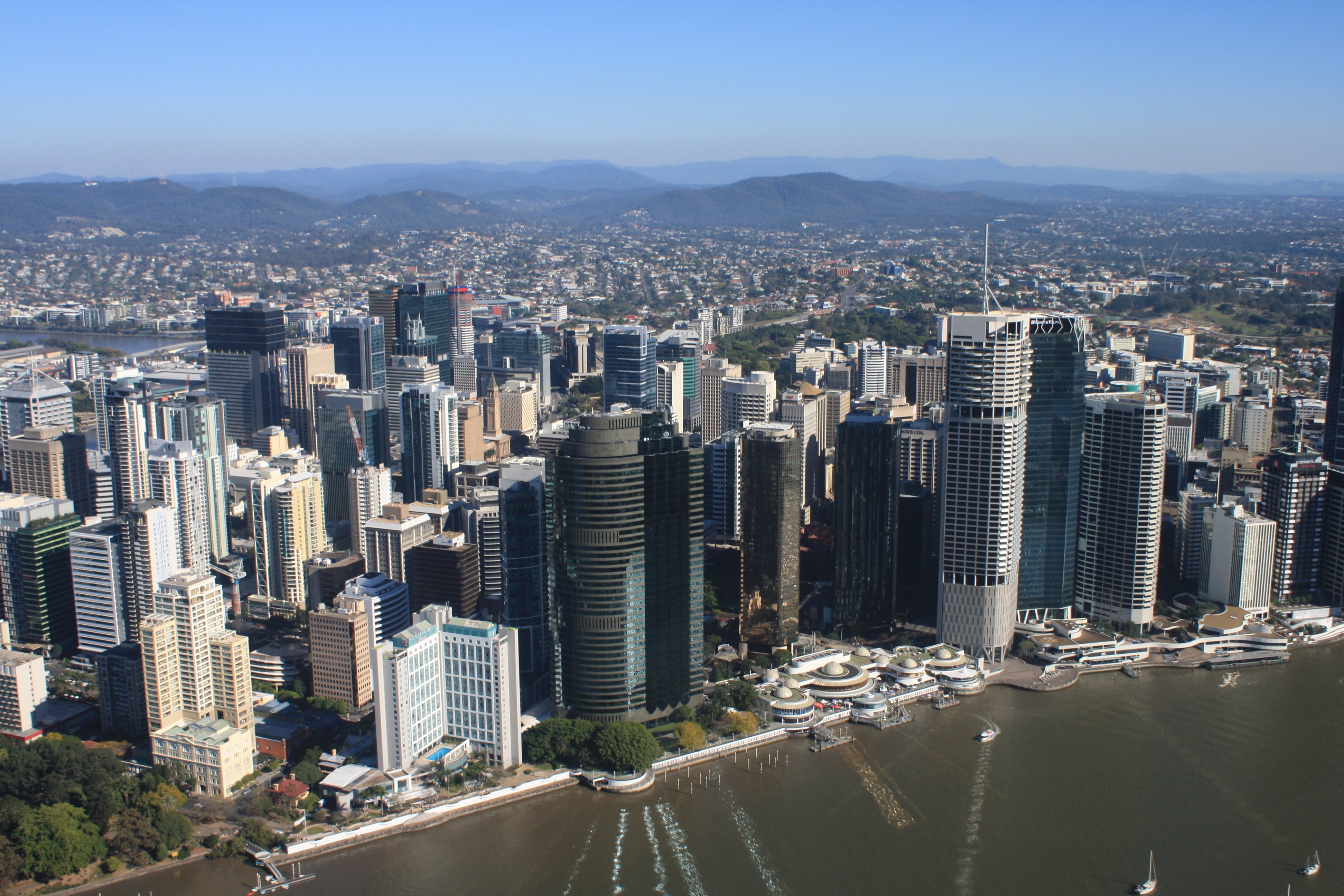 outdoors, australia, day, luxury, tower, architecture, aerial, water, riverfront, cityscape, built structure, office building exterior, 4K, tall - high, HD Wallpaper