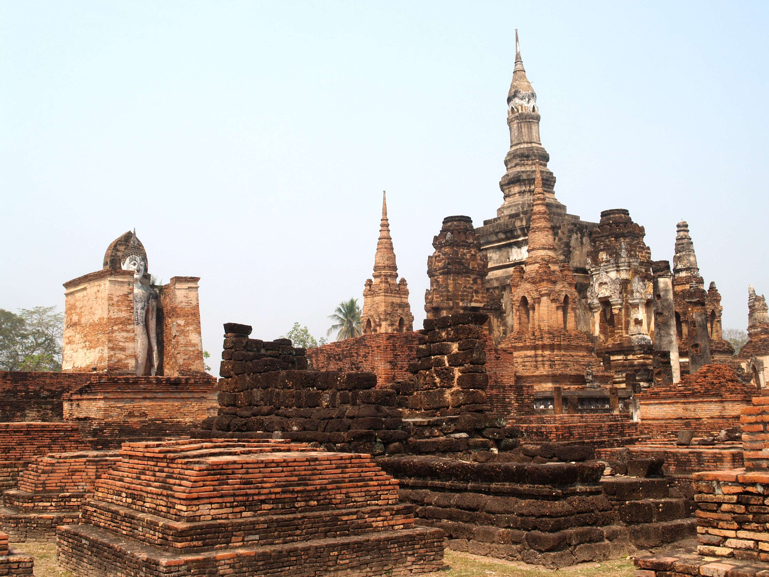 bangkok, outdoors, built structure, culture, landscape, brick, lilly, tourism, lotus, ayutthaya, building, building exterior, buddha, archaeology, 2K, HD Wallpaper