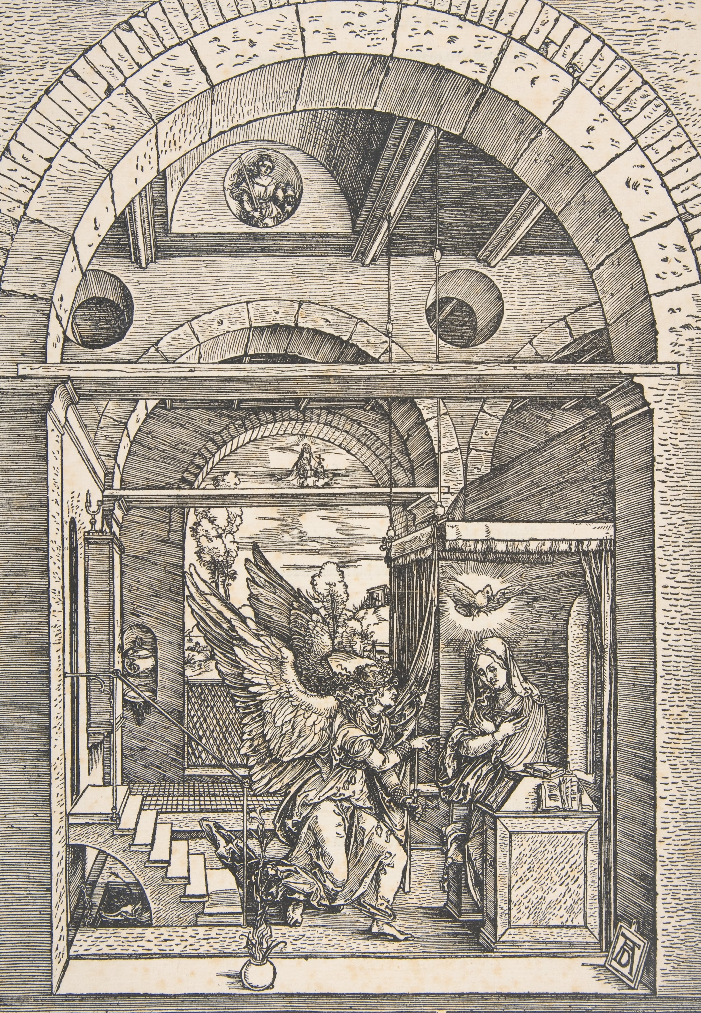 albrecht durer, religion, art, archangels, etching, inside, belief, jesus Christ, building, history, no people, carving - craft product, outdoors, tower, Phone HD Wallpaper