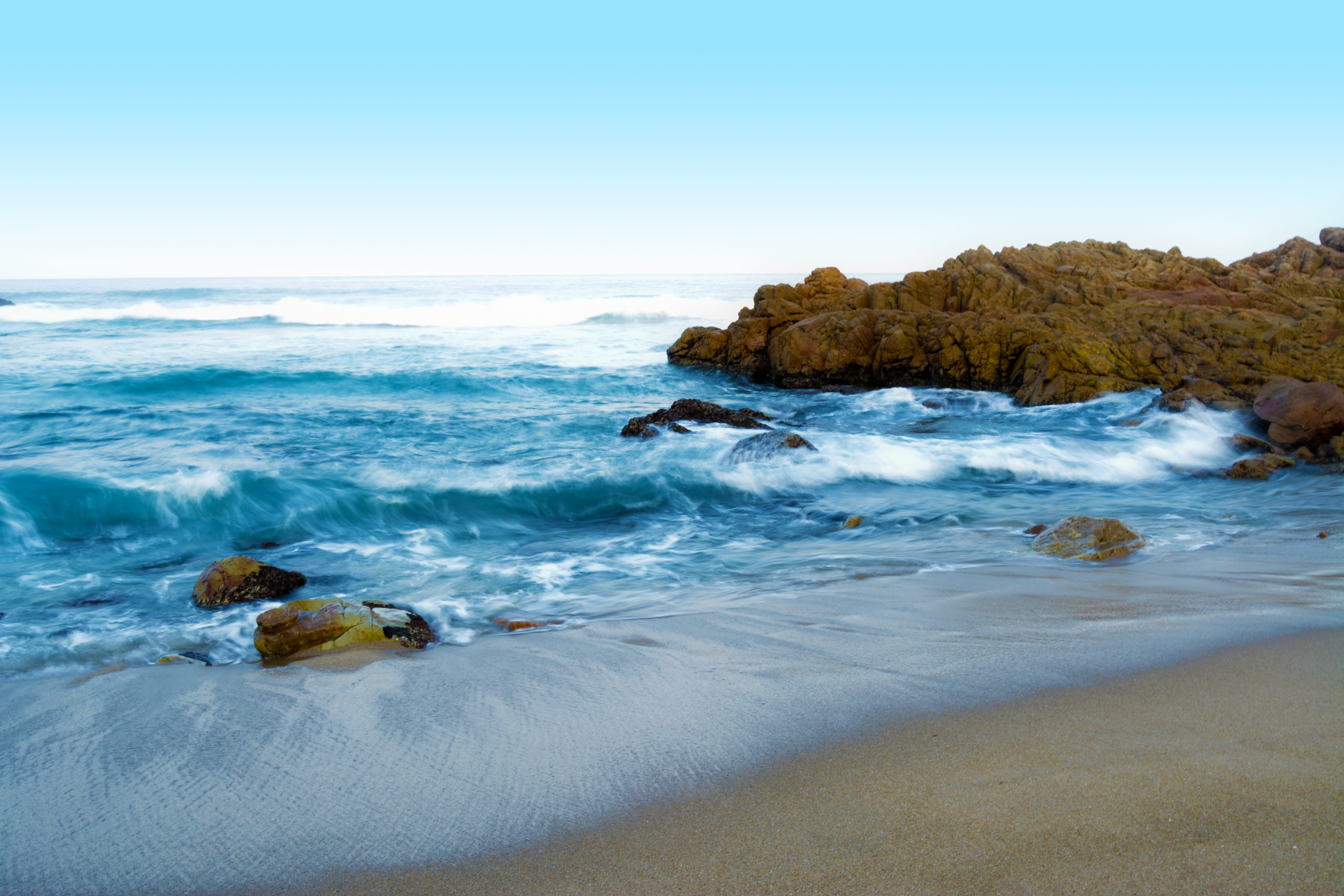 south africa, paradise, solid, beach sand, ocean wave, tourism, no people, vacation, scenics - nature, sky, seashore, photography, tropical beach, motion, HD Wallpaper