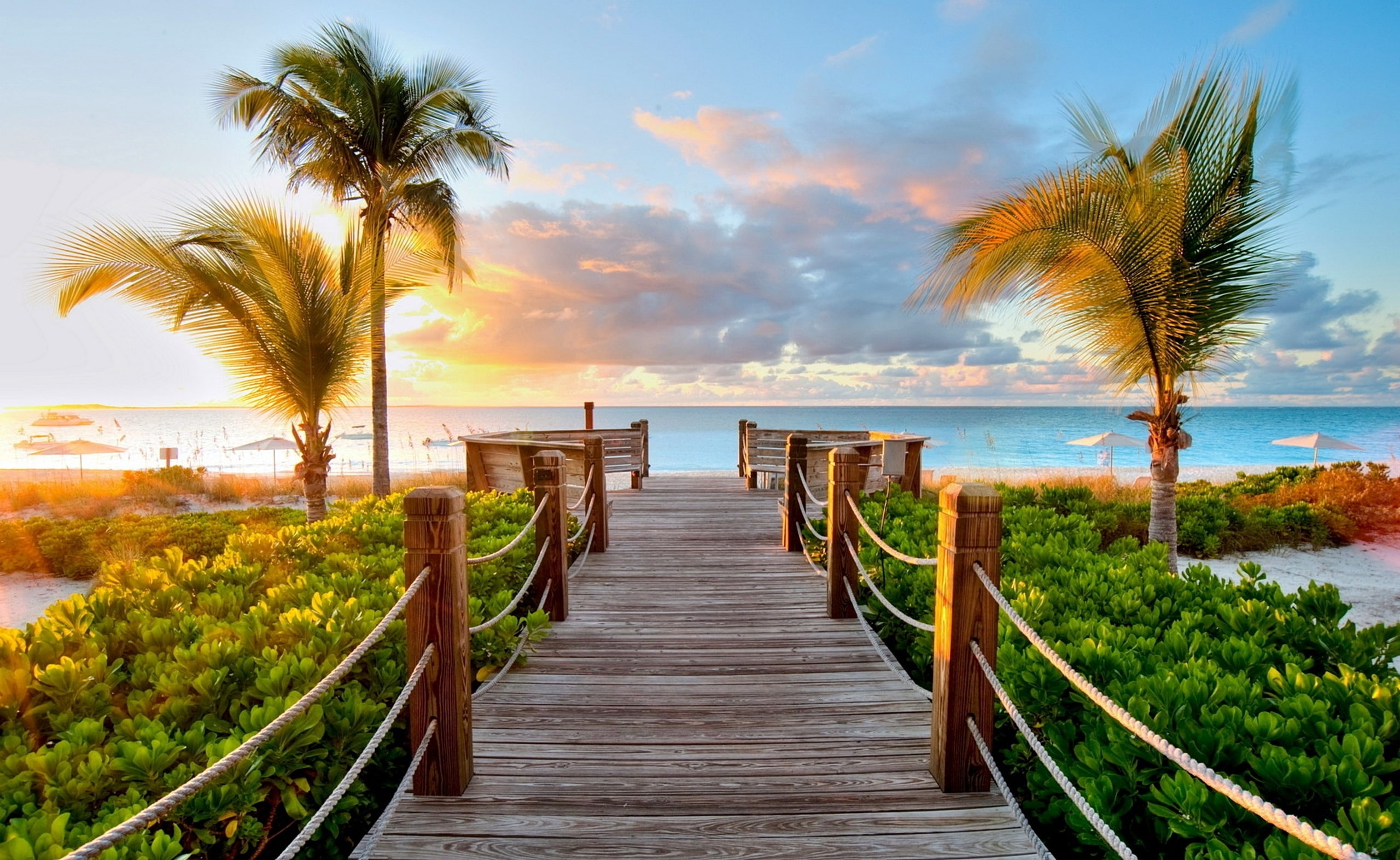 2K, wooden, Summertime, Vacation, horizon over water, sea, Water, welcome, Summer, tropical climate, railing, dock, no people, Exotic, scenics - nature, HD Wallpaper
