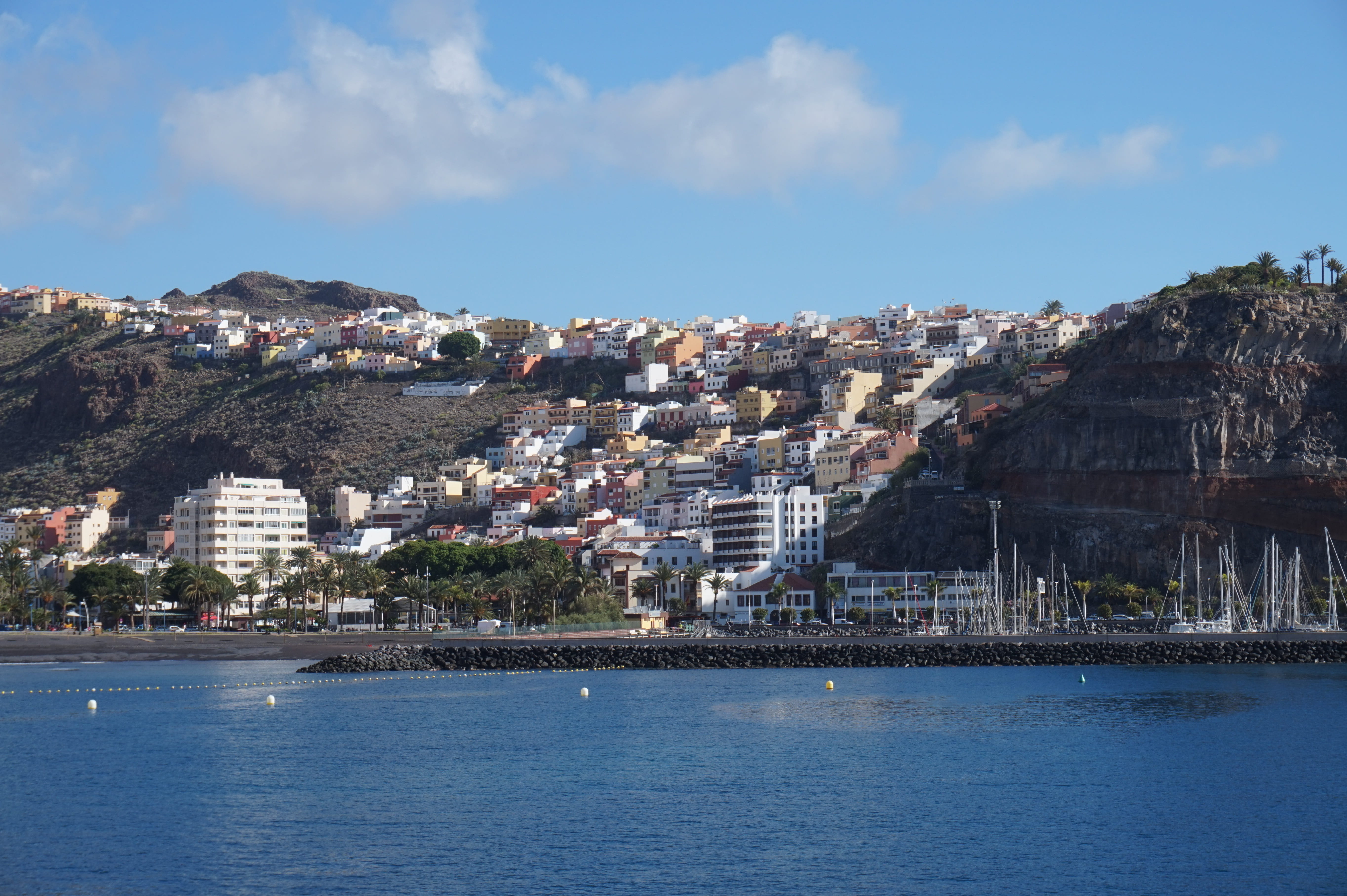 nature, shore, transportation, tourist, ocean, sea, no people, cityscape, resort, residential district, water, waterfront, seaside, coastline, tenerife, HD Wallpaper