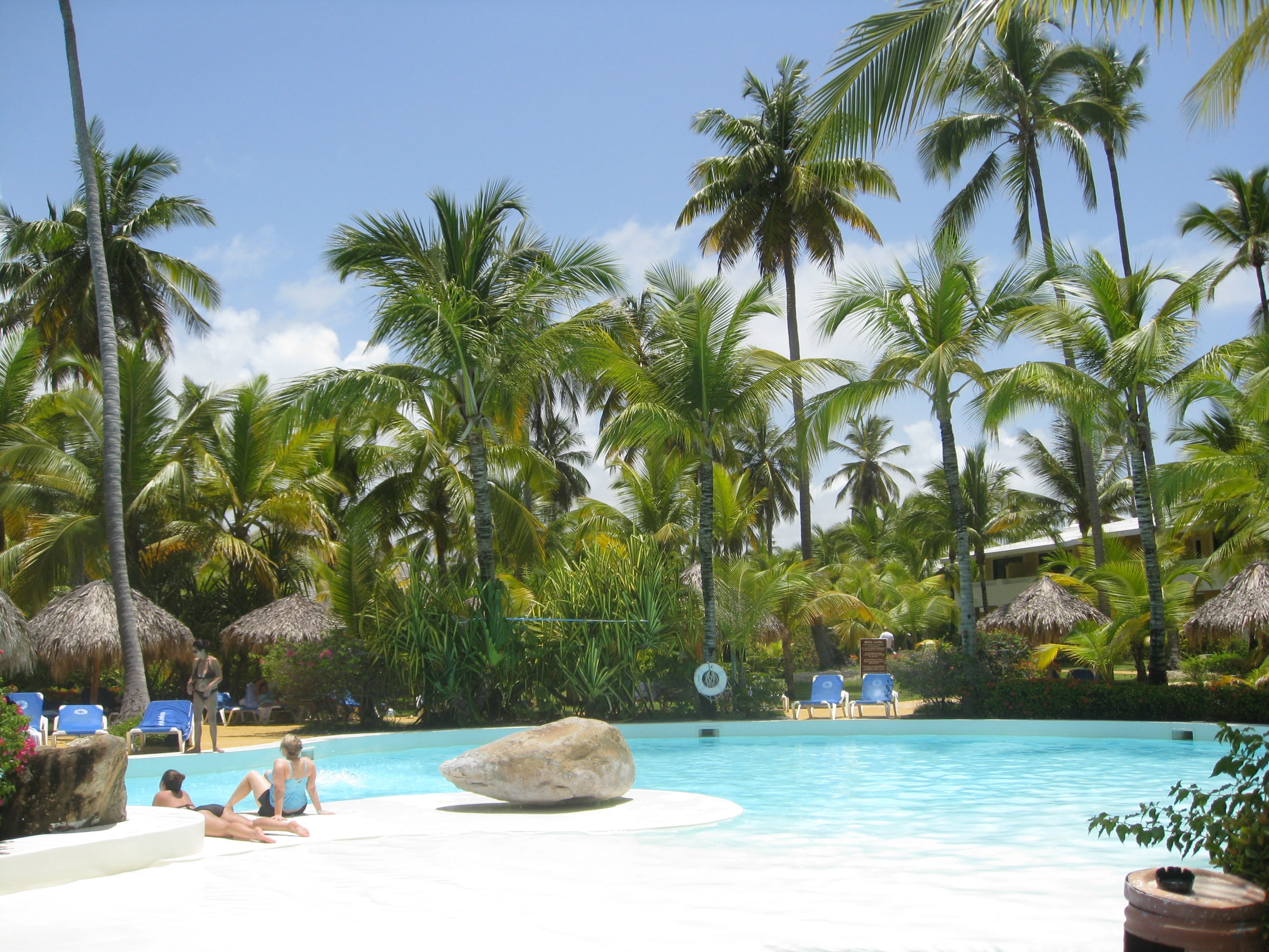 sun, tourist resort, day, real people, tourism, travel, dominican republic, land, water, outdoors, swimming pool, poolside, plant, vacations, nature, tropical, HD Wallpaper