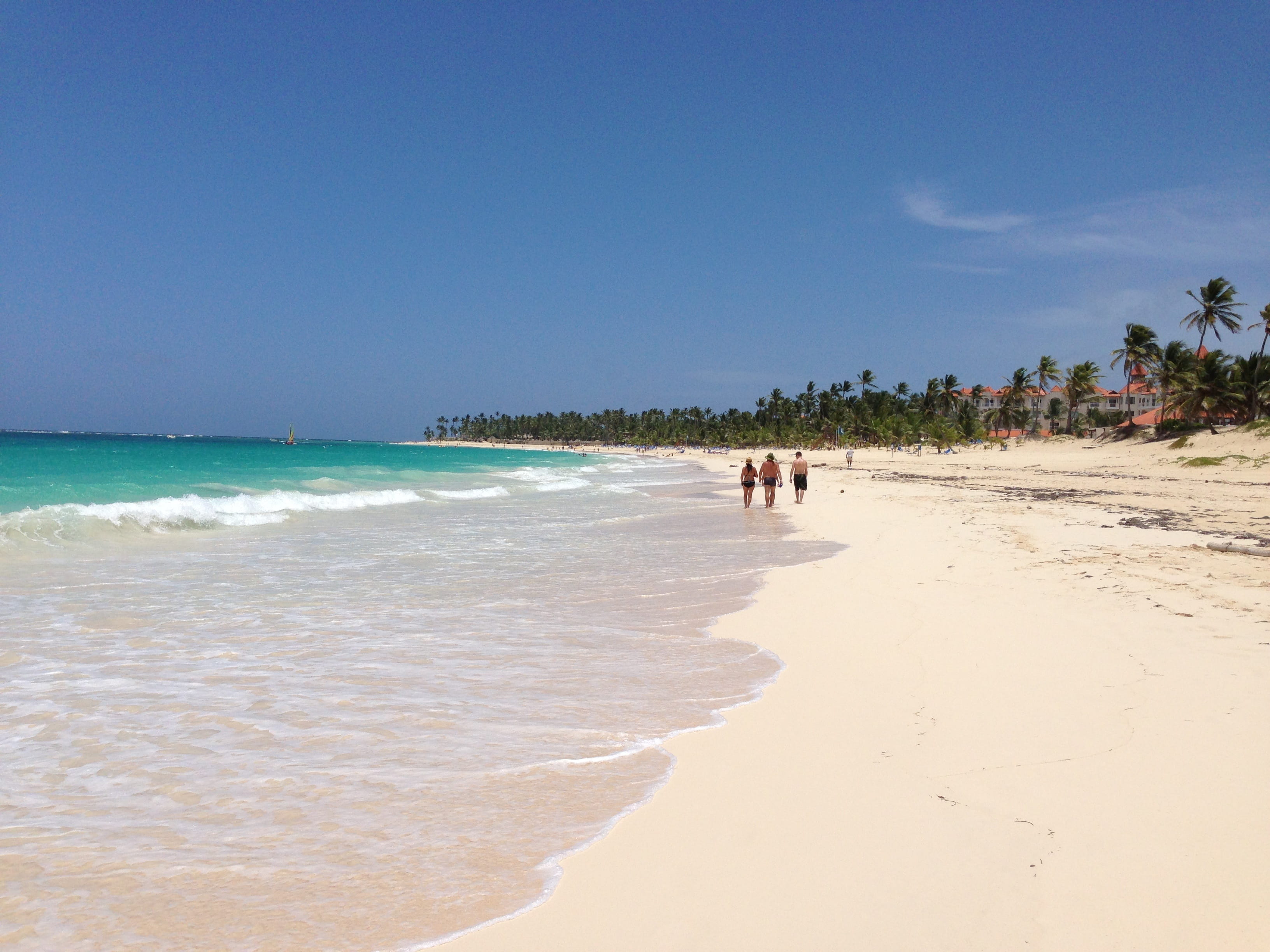 2K, real people, land, men, group of people, vacations, horizon over water, day, Ocean, water, beauty in nature, holiday, Punta Cana, trees, leisure activity, HD Wallpaper