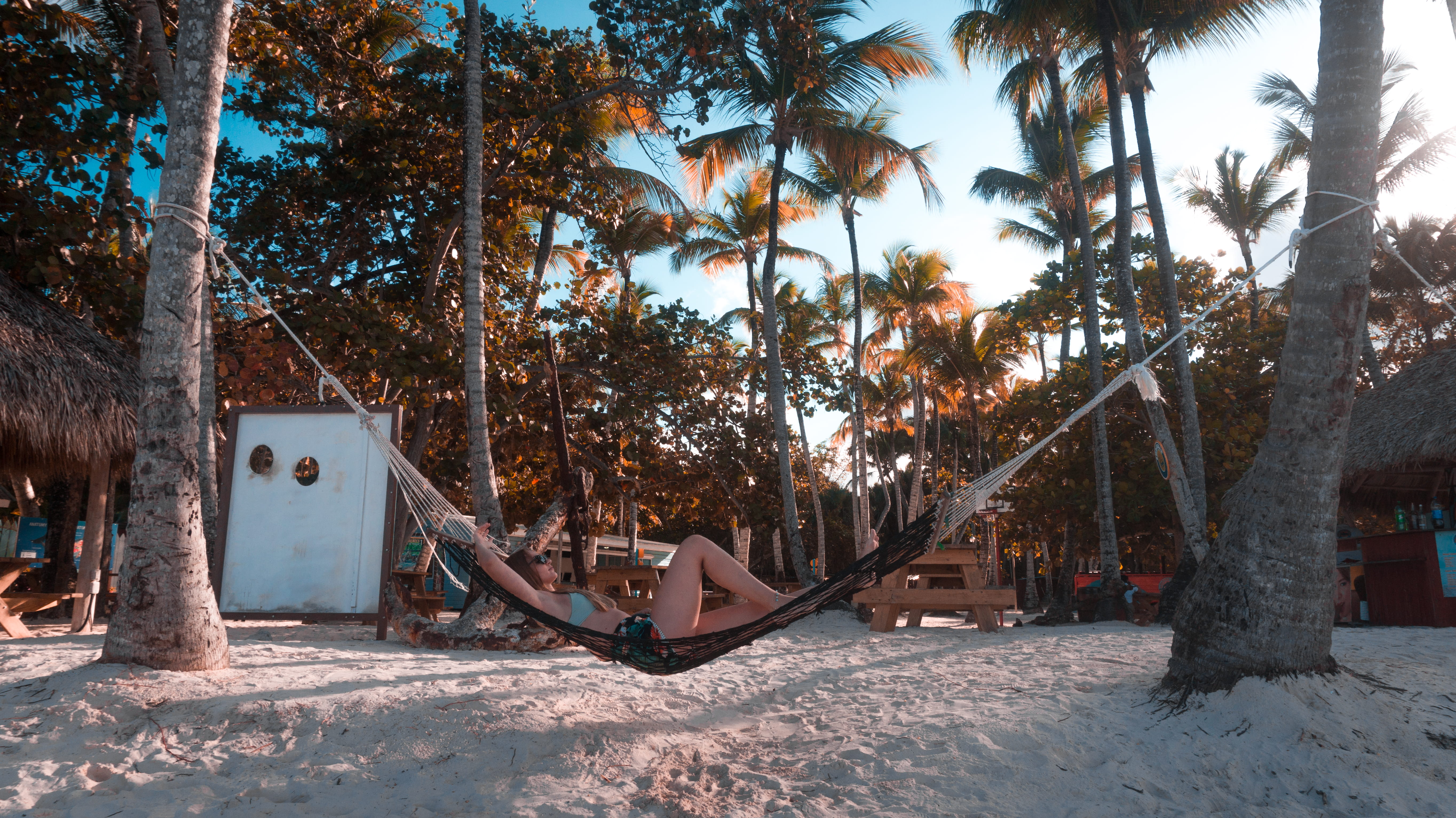 soil, chilling, travel, woman, trunk, punta cana, beach, bavaro beach, branch, 5K, day, built structure, tree, growth, plant, architecture, land, park, HD Wallpaper
