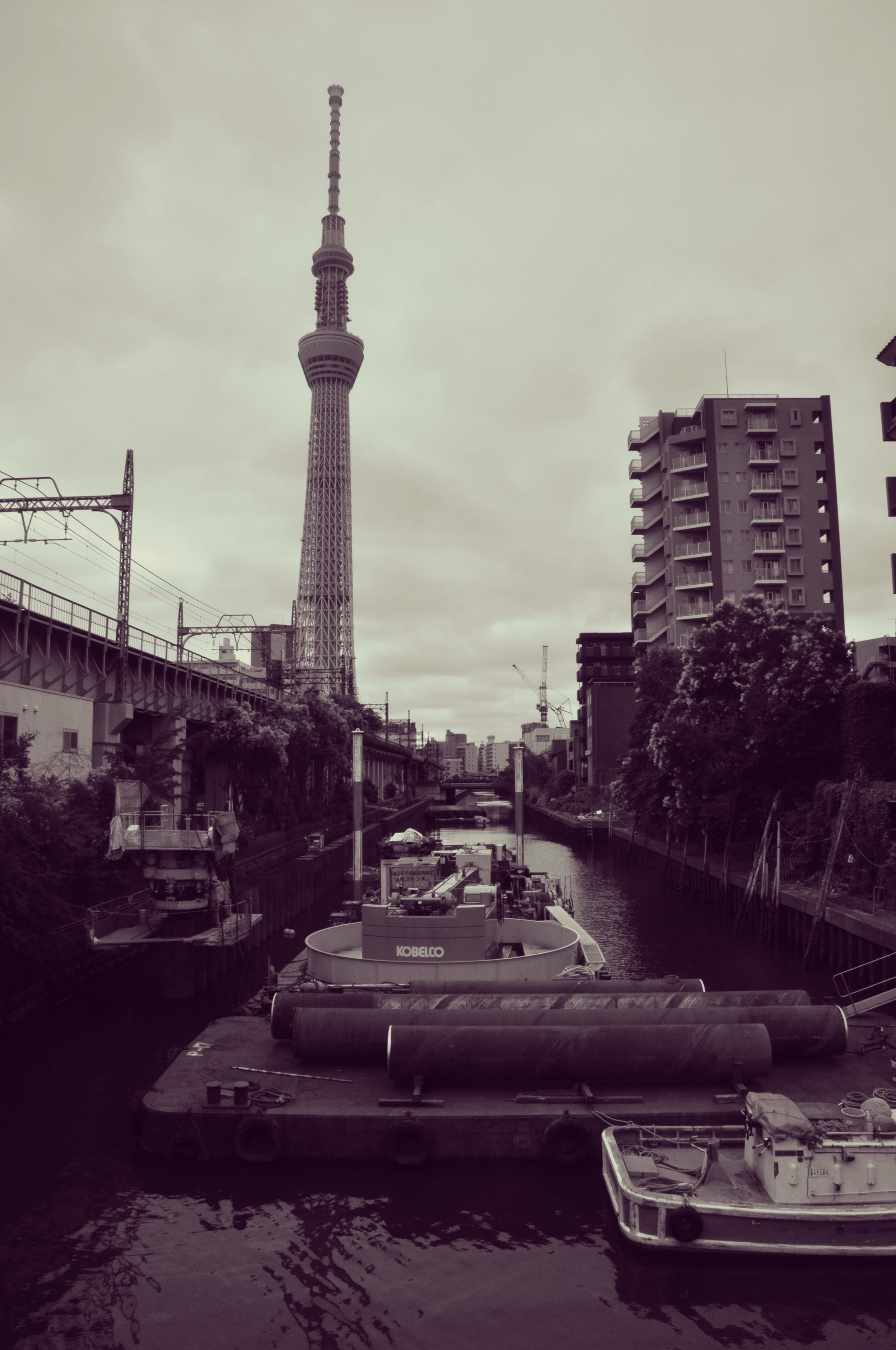 japan, taitō, skyscraper, sky, ship, transportation, mode of transportation, building exterior, outdoors, river, travel, tower, city, no people, building, Phone HD Wallpaper