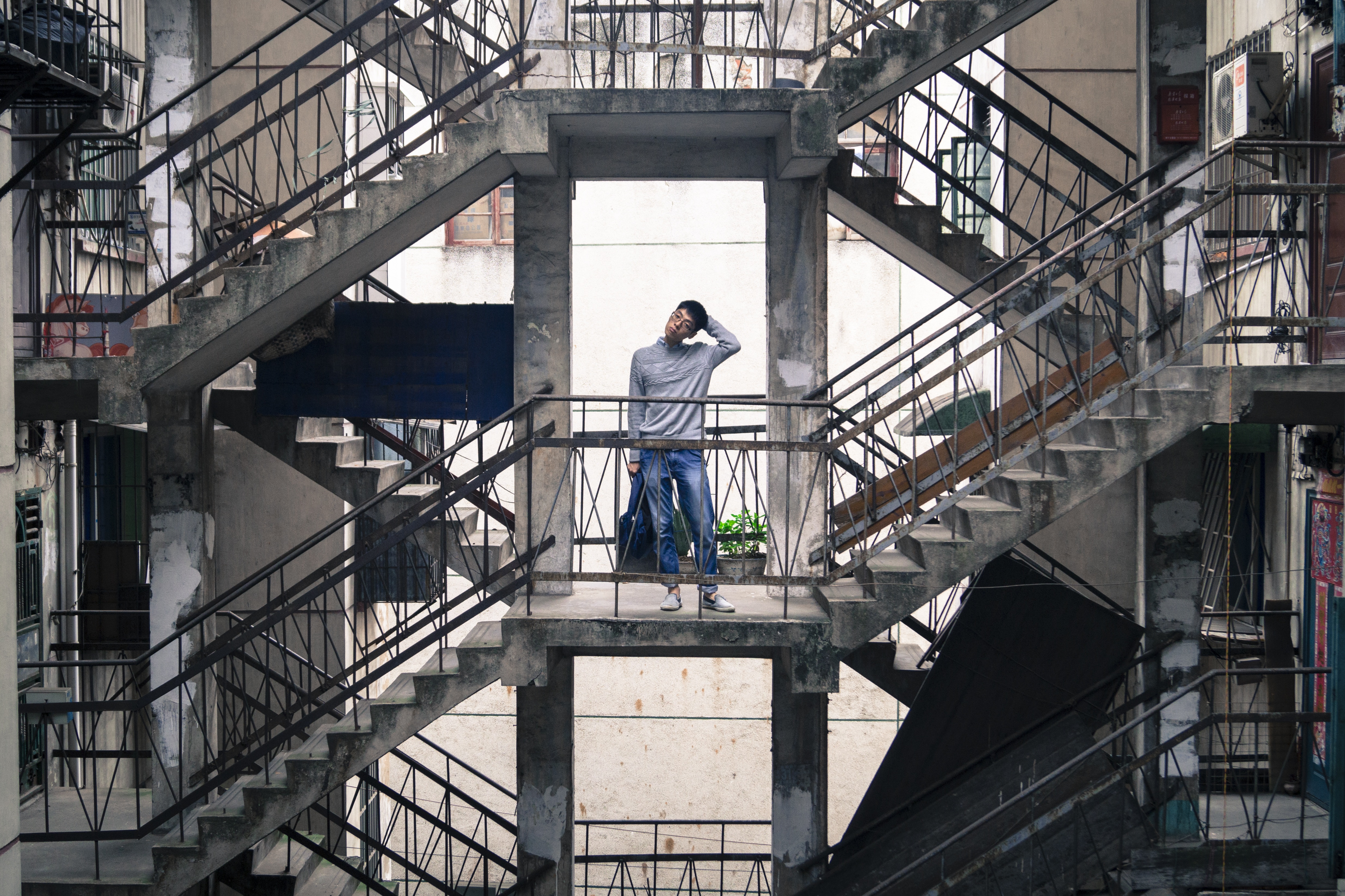 nanning, standing, teenager, full length, second, 4K, guangxi, day, metal, portrait, adult, built structure, lifestyles, architecture, the corridor, men, HD Wallpaper