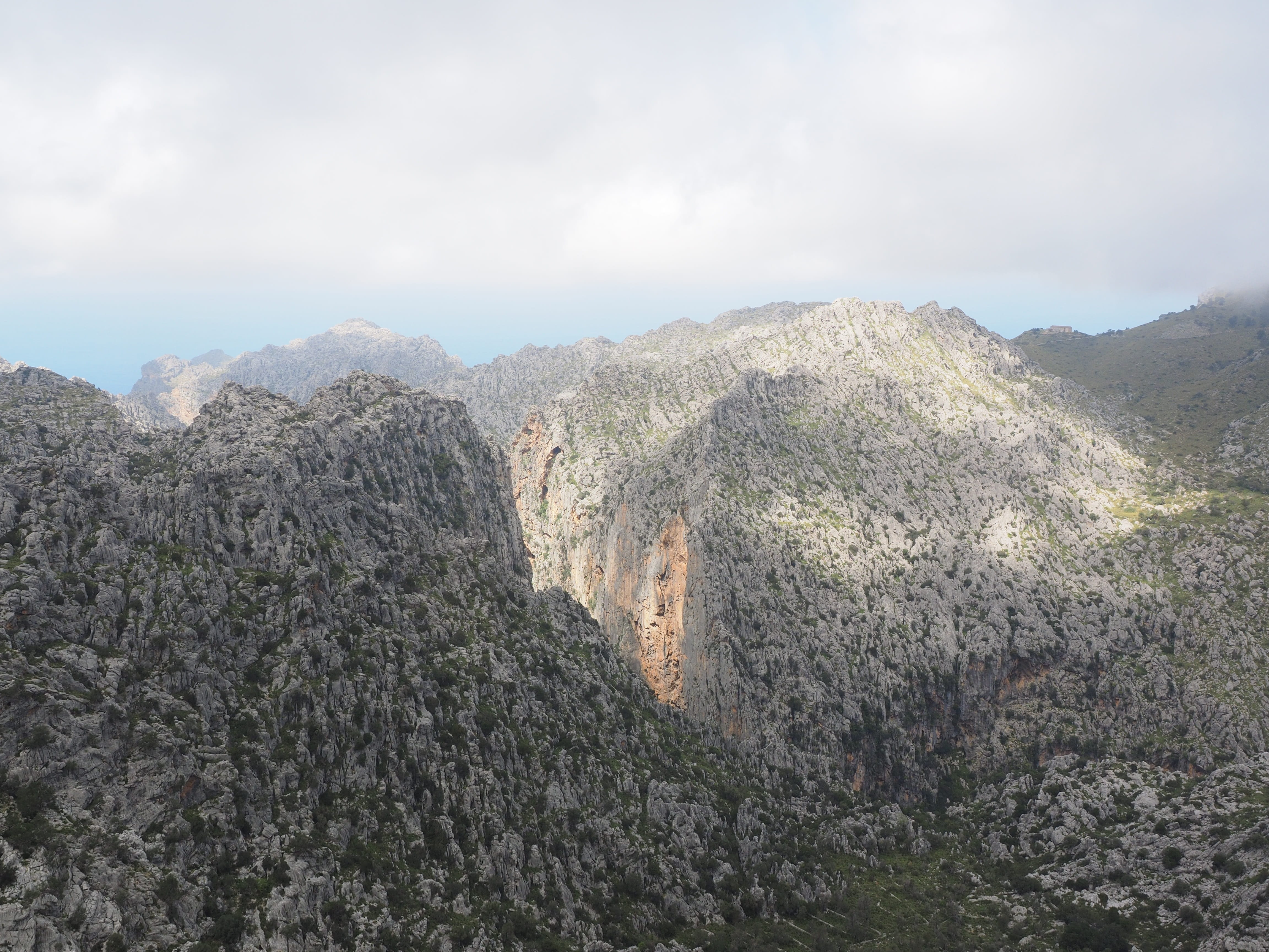 scenics - nature, balearic islands, tranquil scene, serra de tramuntana, day, mountains, spain, beauty in nature, gorge, mountain peak, sky, mallorca, mountain range, HD Wallpaper