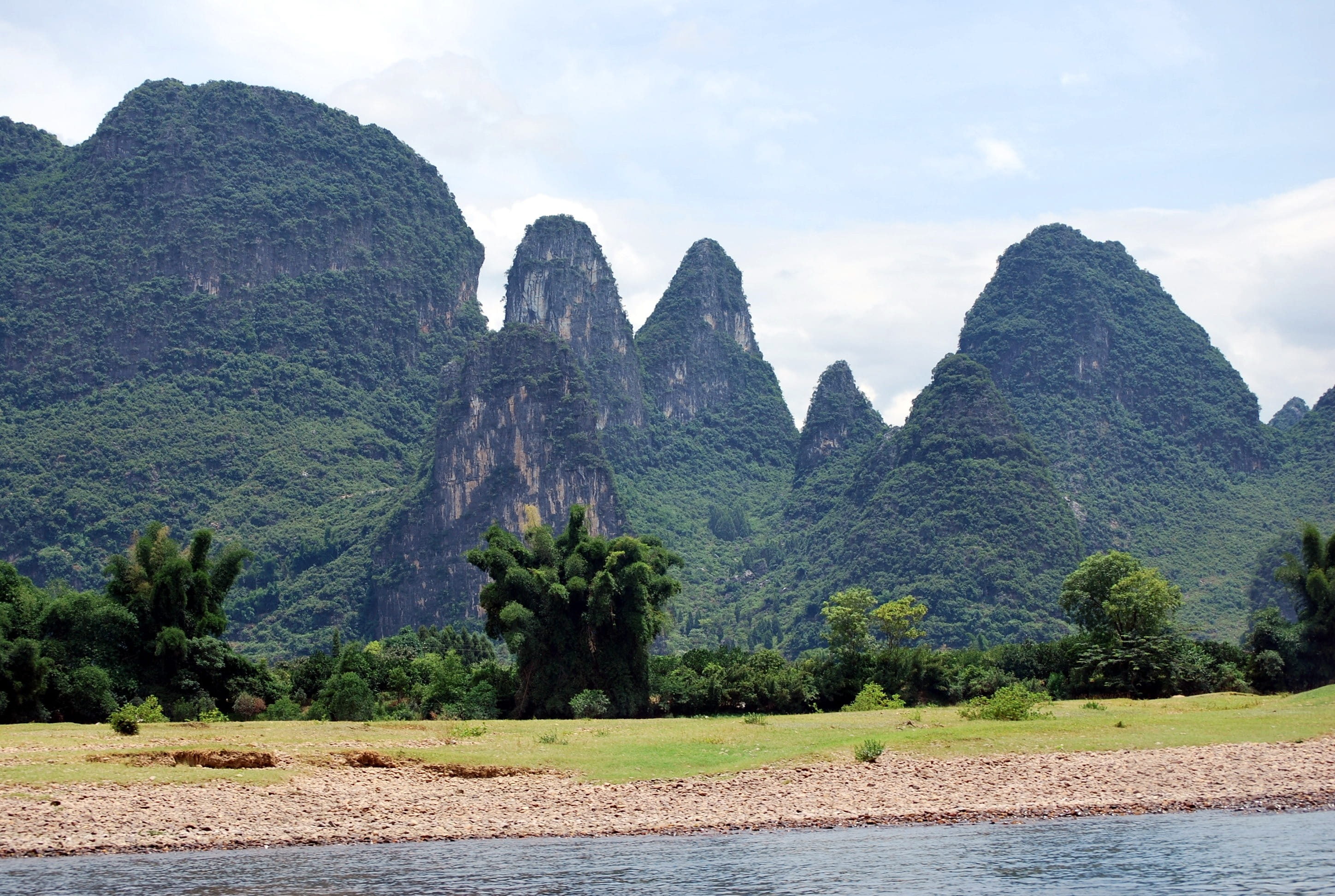 lijiang, mountains, mountain, non-urban scene, tree, scenics - nature, tranquility, Rock, no people, plant, river, rock formation, mountain range, formation, HD Wallpaper