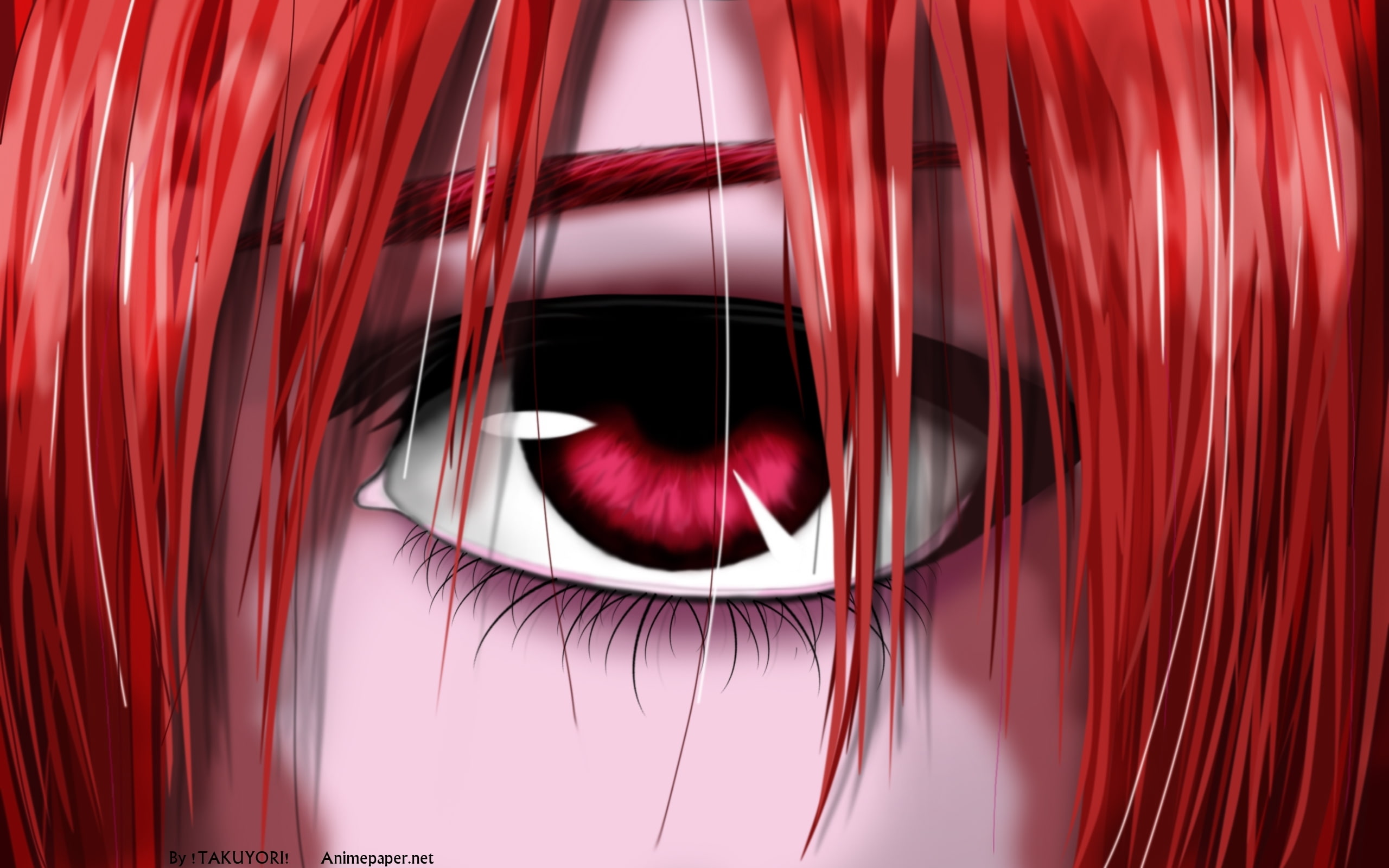 eyes, 2K, art, Elfen Lied, lied, x, people, elfen, hd, lucy, HD Wallpaper