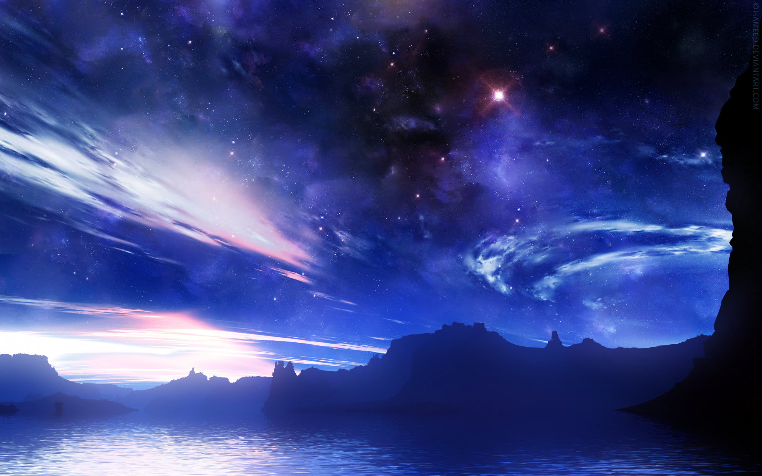 waterfront, stars, guilin, sea, nebula, idyllic, tranquility, astronomy, yangshuo, famous Place, lake, way, summer, sunset, sunrise - Dawn, escape, li River, HD Wallpaper