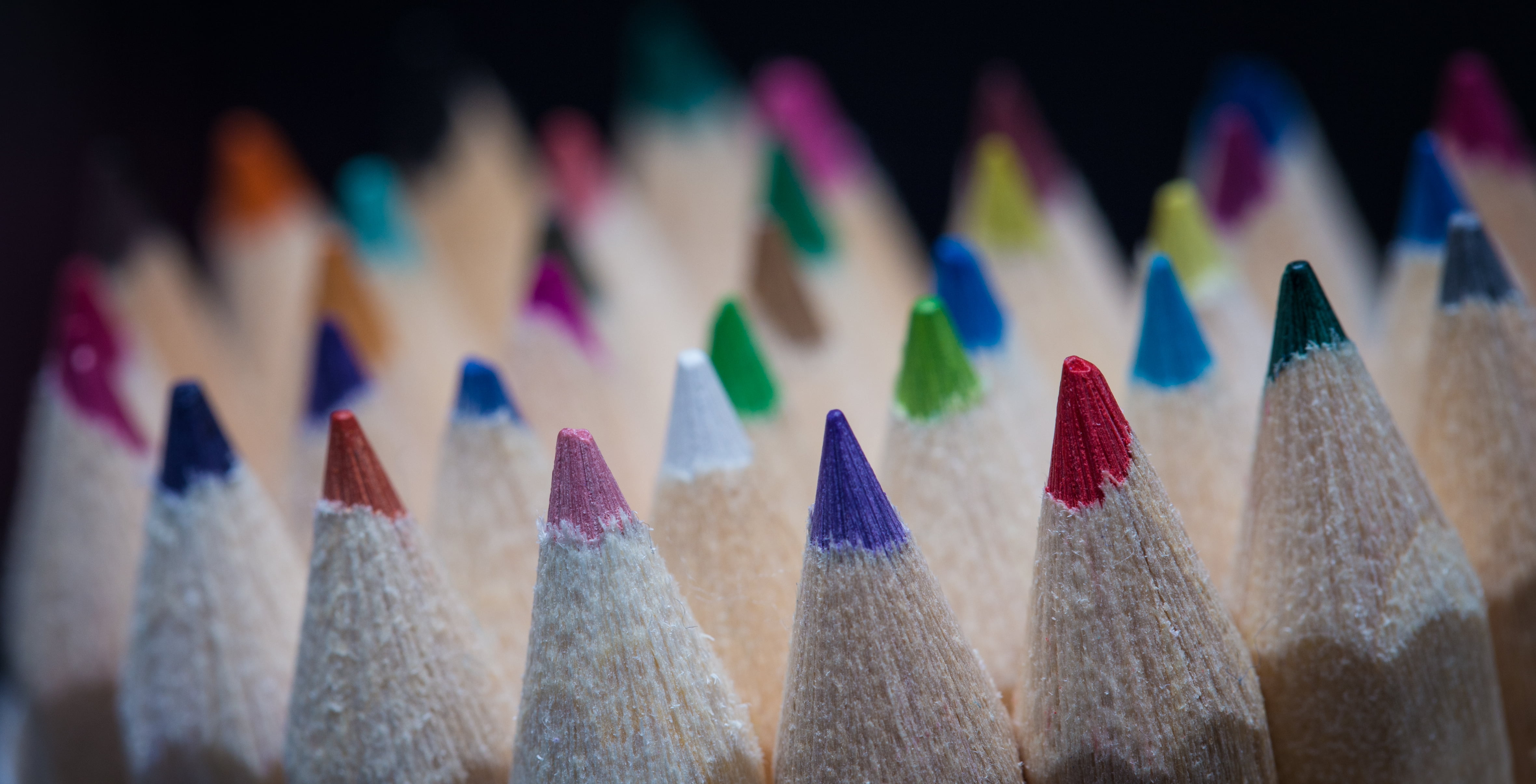 multi Colored, coloured pencil, MM, wood - Material, colors, pencil, Macro, lot, pens, close-up, creativity, Makro, pencil  crayon, equipment, 4K, Mondays, HD Wallpaper