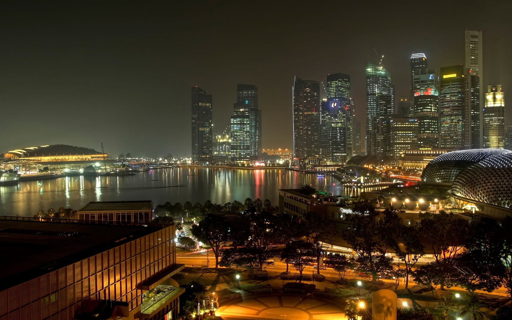 cityscape, water, singapore, sea, travel, financial district, city life, tower, downtown District, famous Place, skyscraper, road, lights, street, blue, HD Wallpaper