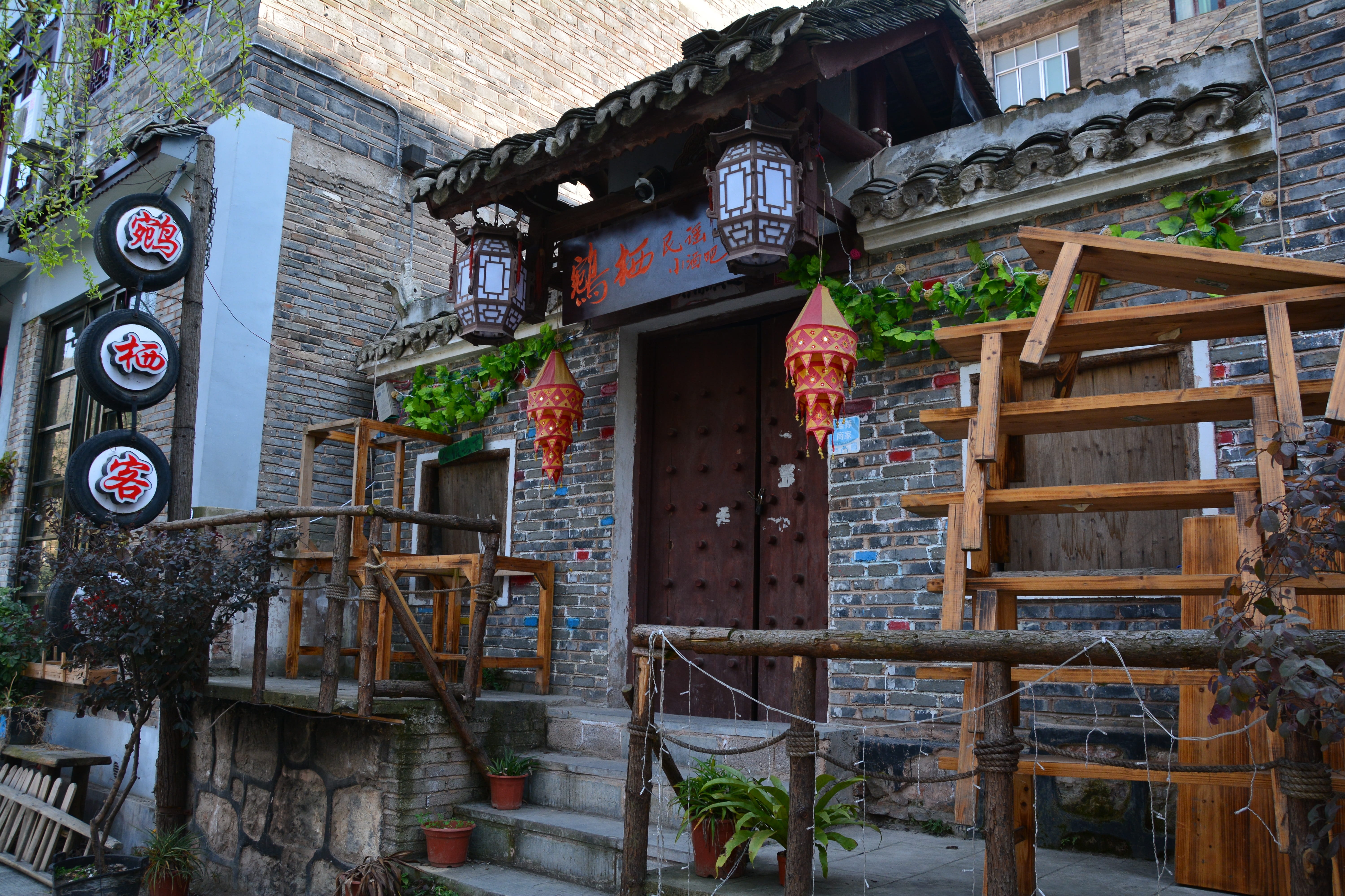 architecture, belief, ancient architecture, yard, outdoors, house, building exterior, wood - material, 5K, built structure, shrine, residential district, HD Wallpaper