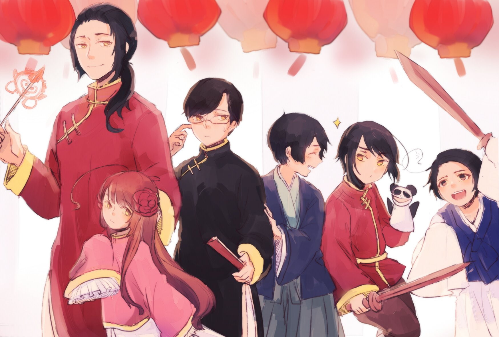 china, hetalia, korea, kong, 720P, axis, powers, south, taiwan, hong, HD Wallpaper