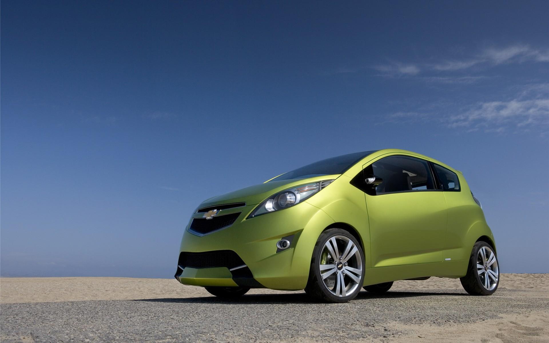 1080P, little, cars, town, spark, small, chevrolet, green, HD Wallpaper