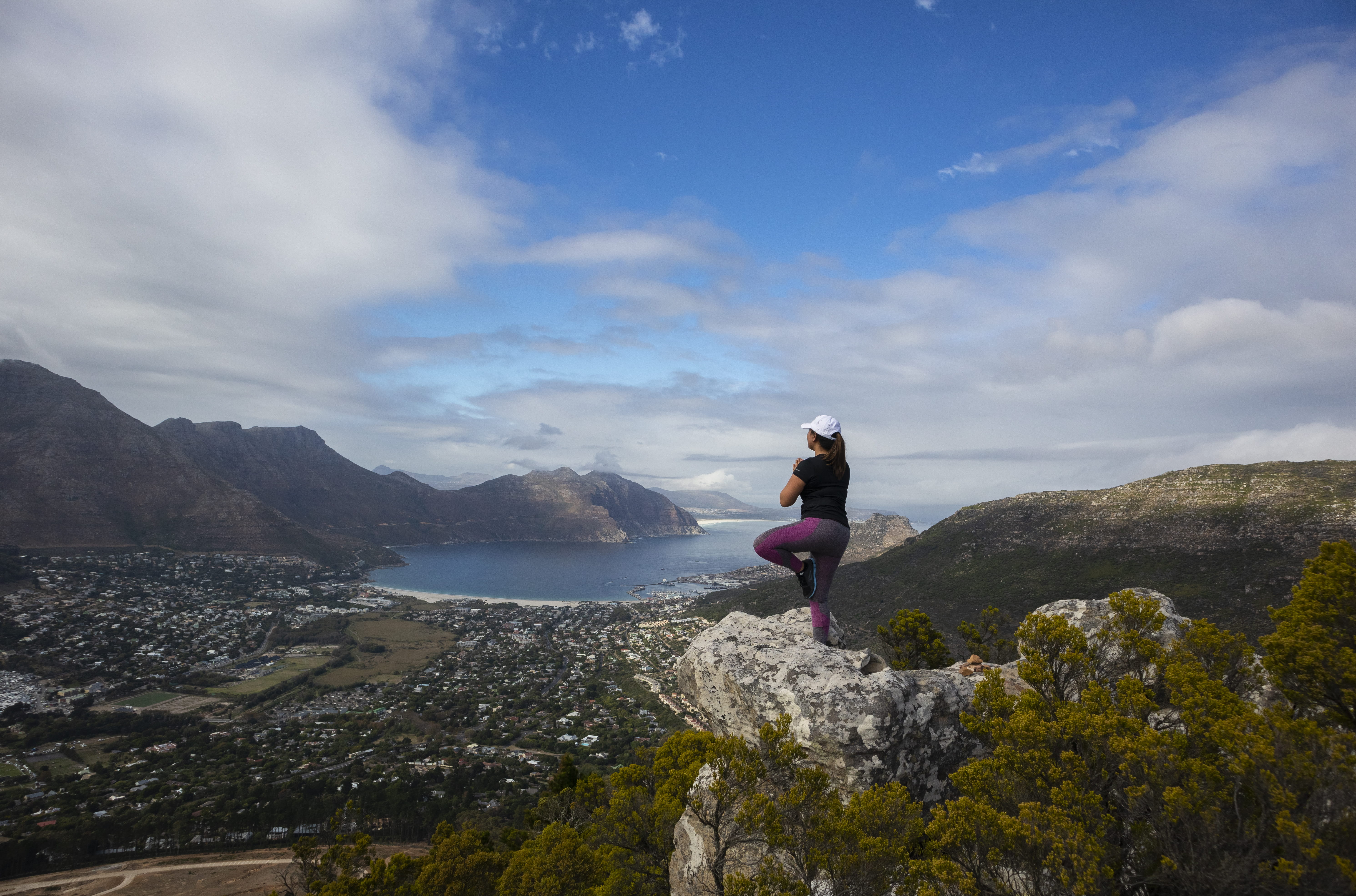 water, shoreline, cliff, little lions head, cloud - sky, leisure activity, cape town, landscape, western cape, person, outdoors, leisure activities, beauty in nature, HD Wallpaper