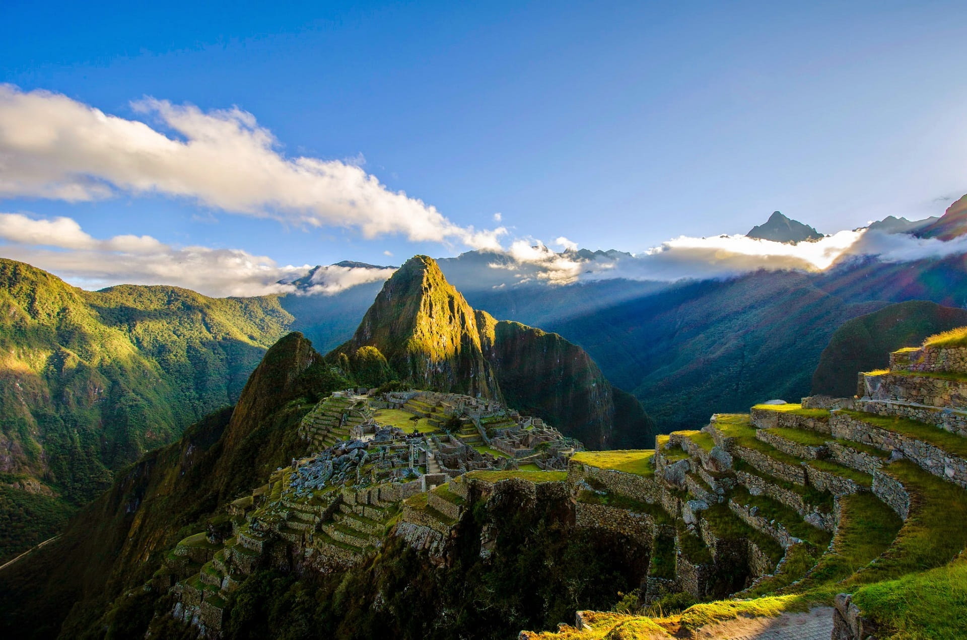 tourism, mountain peak, landscape, sunny, sky, cloud - sky, land, scenics - nature, travel destinations, mountains, panoramic, beauty in nature, mountain range, HD Wallpaper