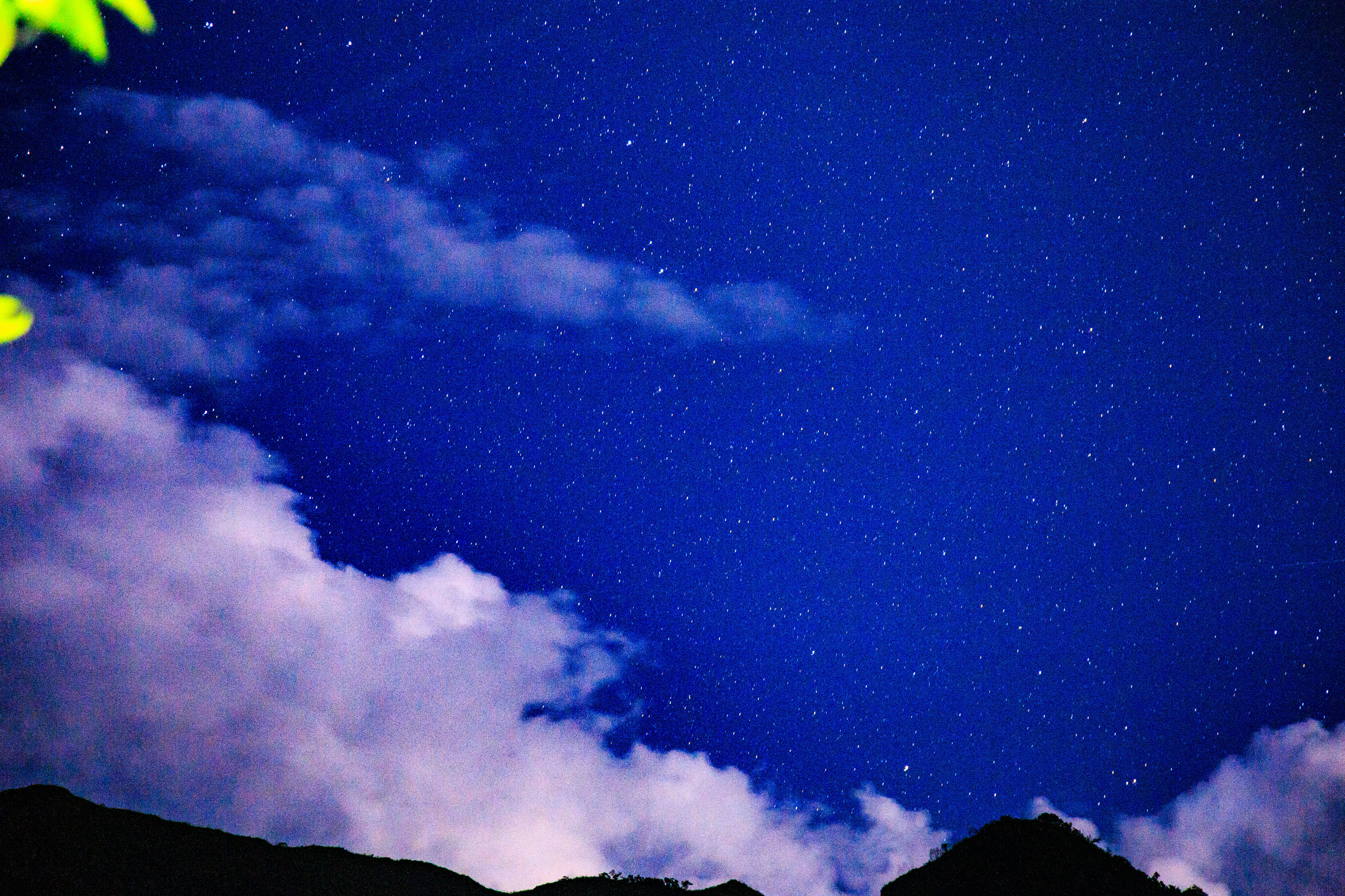 shadow, tree, no people, star - space, 5K, darkness, cloud - sky, mountain, philippines, cloudy, beauty in nature, greenery, blue, star, galaxy, cloud, HD Wallpaper