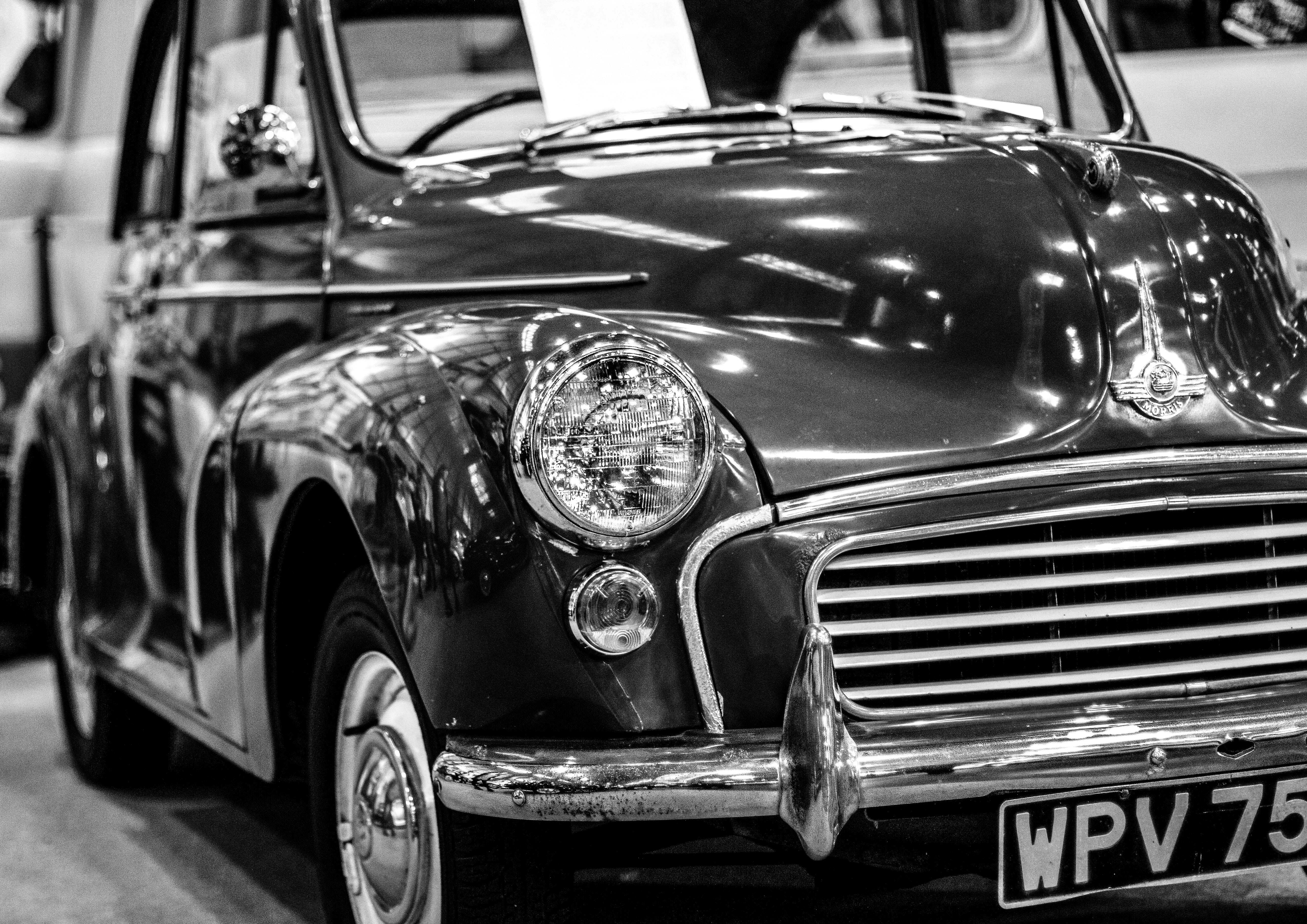 retro car, vintage car, 5K, luxury, retro styled, vehicle, day, auto, metal, motor vehicle, mode of transportation, morris minor, minor, motor, land vehicle, HD Wallpaper