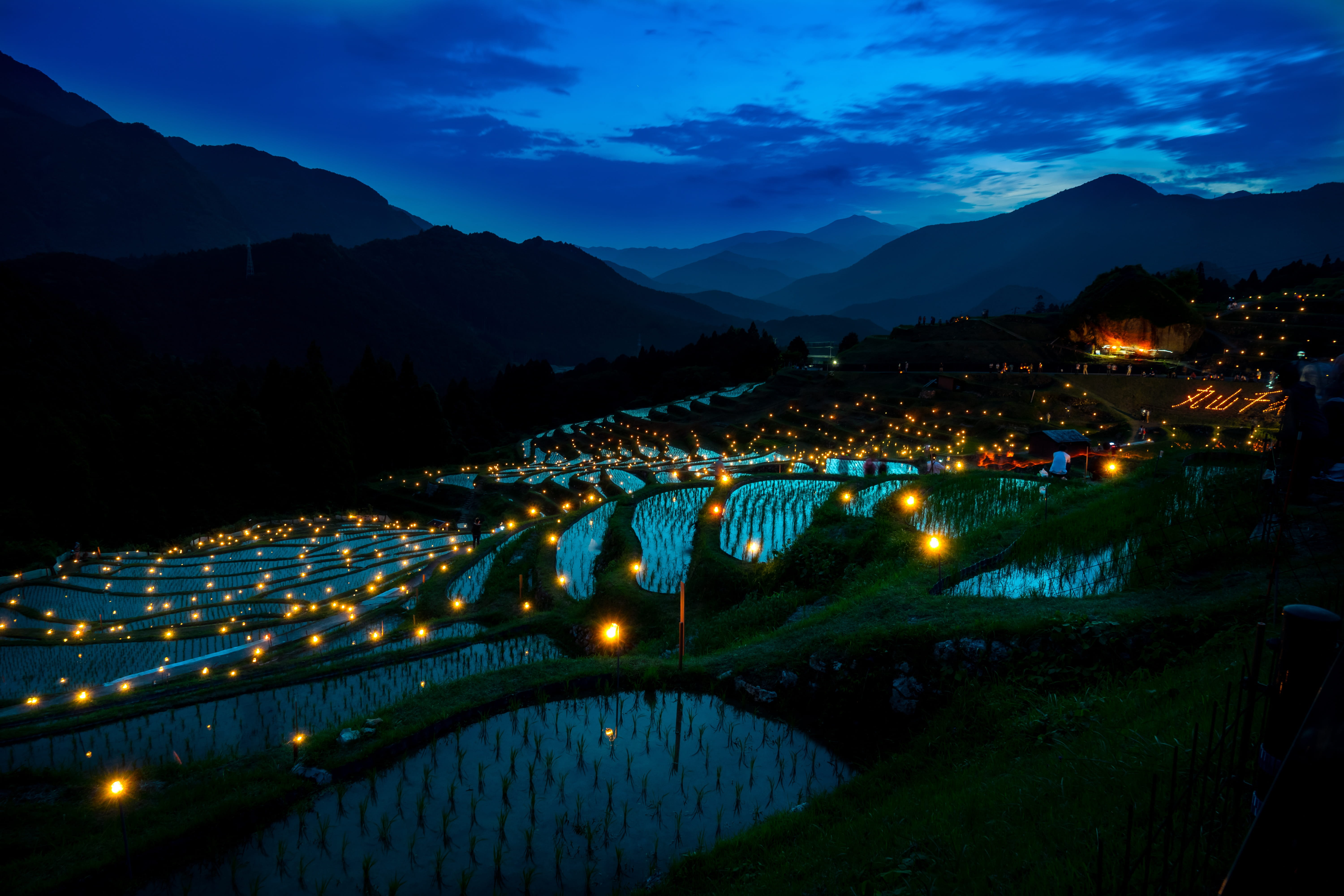 background, scenics - nature, 5K, scene, farming, built structure, light, terrace, cityscape, mountain, landscape, illuminated, mie, city, night, art, HD Wallpaper