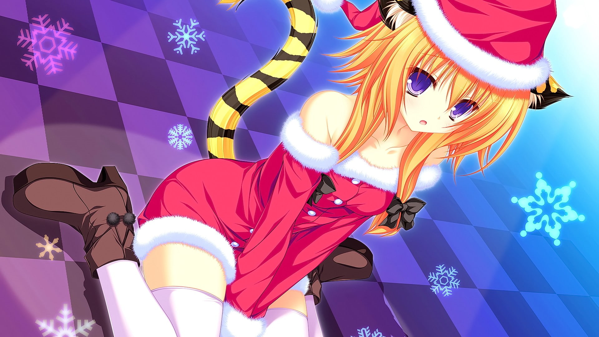 anime, visual novel, tail, Momono Mao, 1080P, anime girls, Christmas, nekomimi, Neko Koi, HD Wallpaper