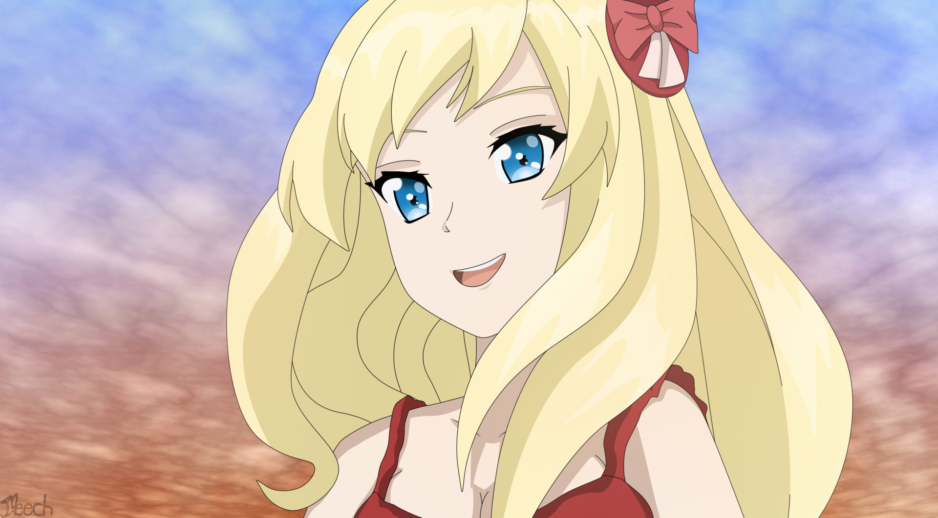 Ashley Oono, Imouto sae Ireba Ii., Red Dress, 1080P, Blonde, Anime, HD Wallpaper
