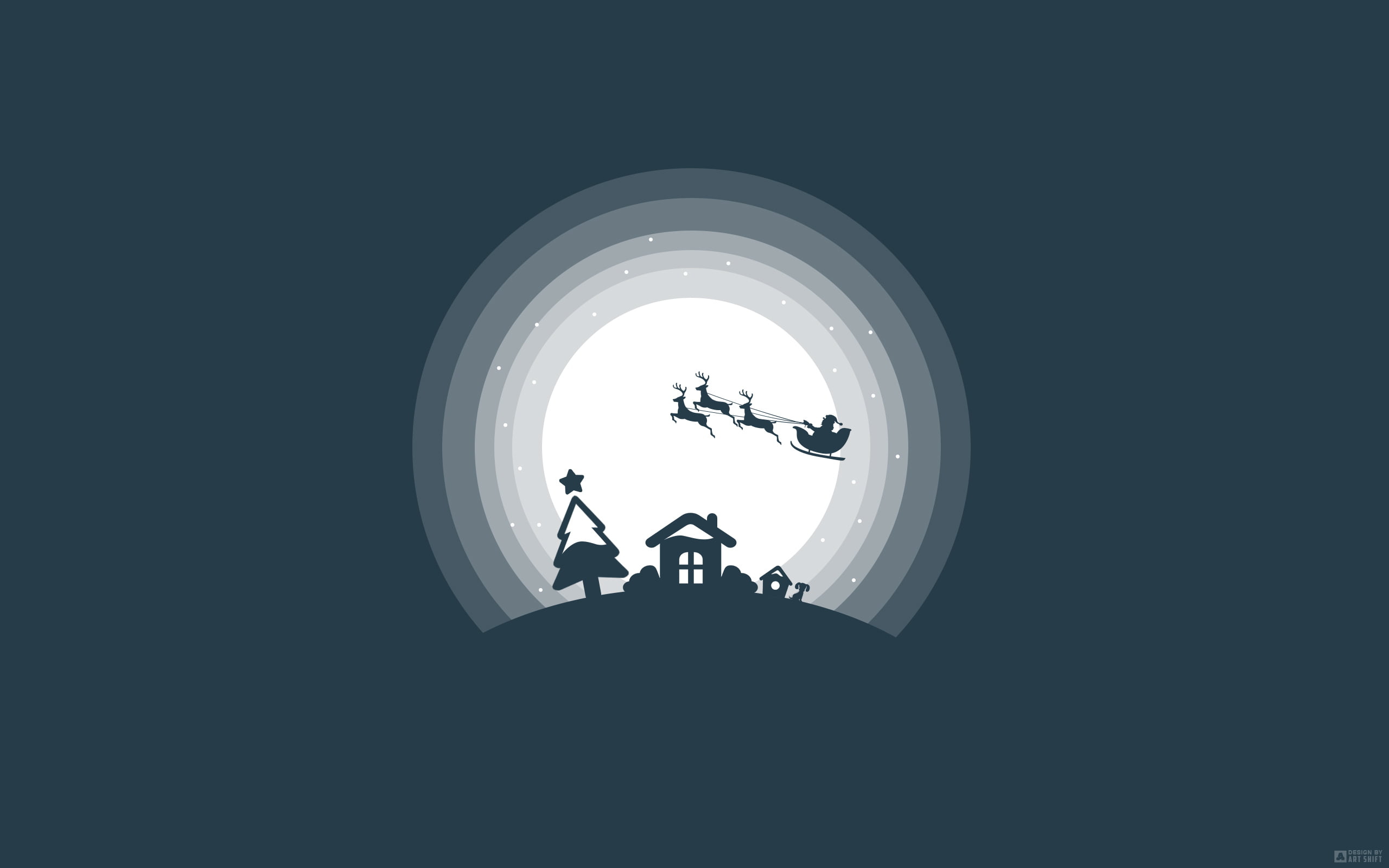 abstract, illustration, Stars, Santa, architecture, lifestyles, The moon, Deer, leisure activity, Booth, vector, building, Dog, claus, Santa Claus, HD Wallpaper