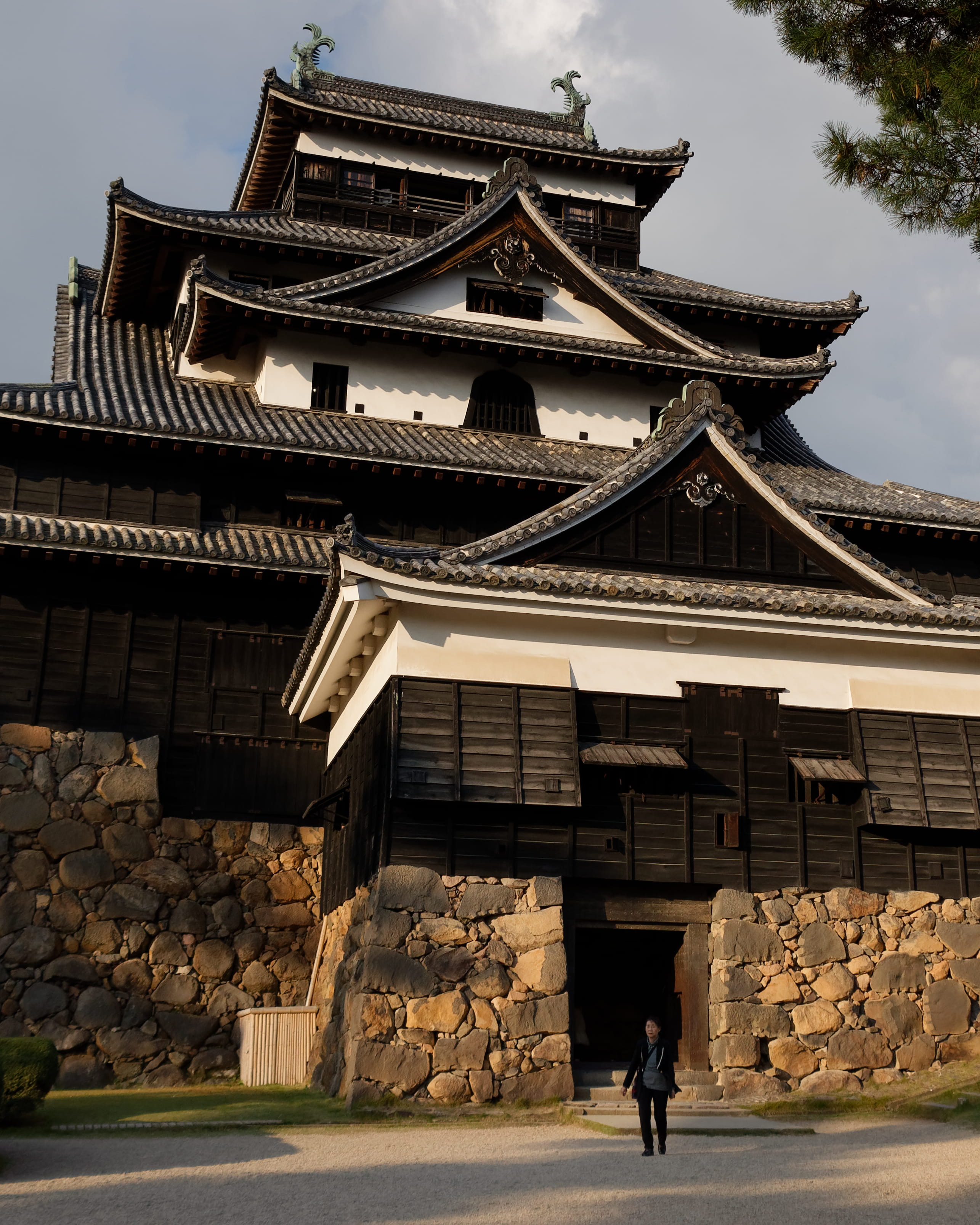 asia, sky, place of worship, matsue, matsue castle, walking, real people, castle, stone wall, one person, nature, building, matsue-shi, men, the past, day, Phone HD Wallpaper