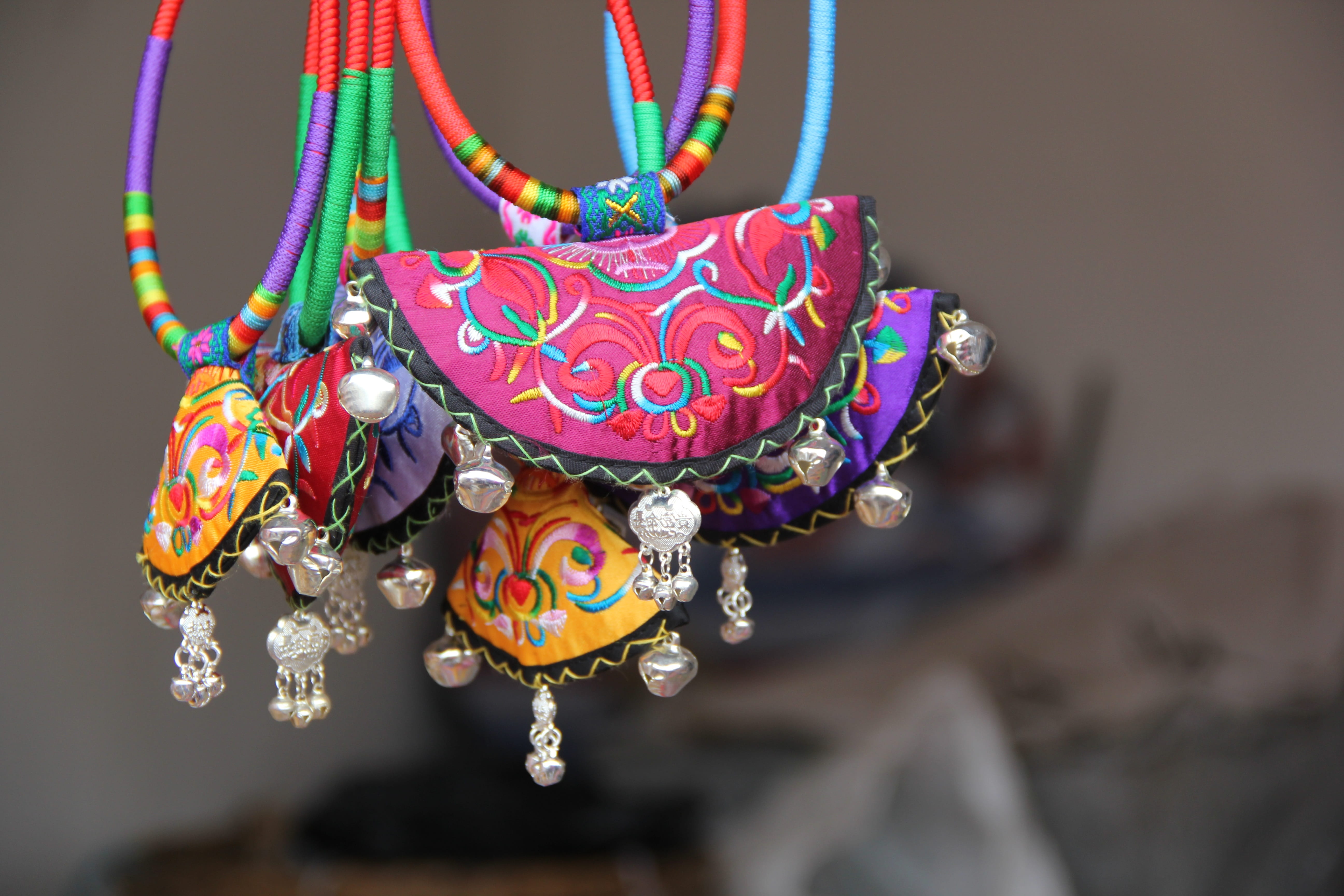 still life, regional, jewelry, souvenir, hanging, folk, focus on foreground, national characteristics, fenghuang, pattern, close-up, ornate, circle, no people, HD Wallpaper