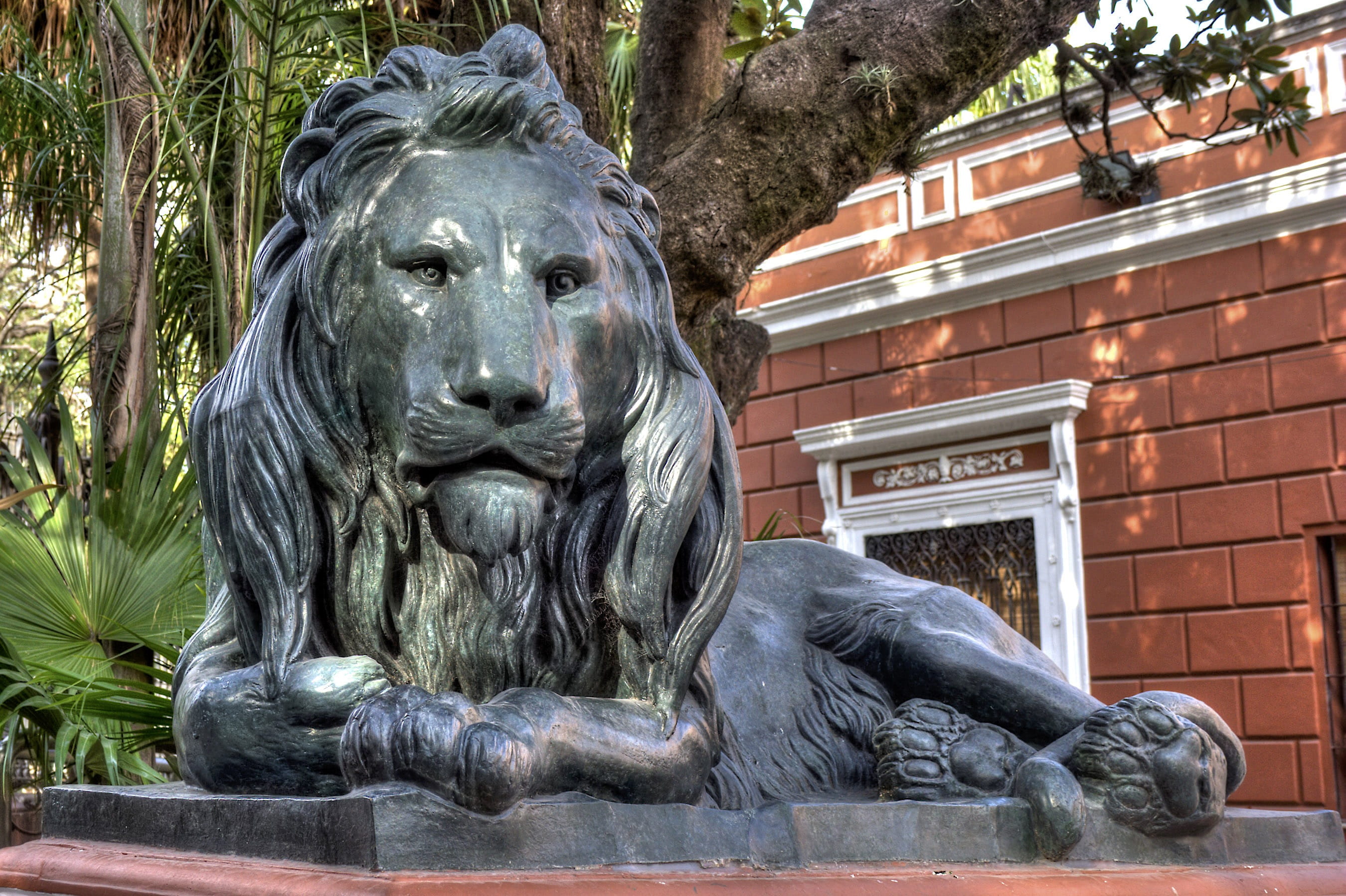 mammal, outdoors, Palace, built structure, no people, architecture, tourism, building exterior, mansion, nature, Buenos Aires, craft, sculpture, 2K, Lezama, HD Wallpaper