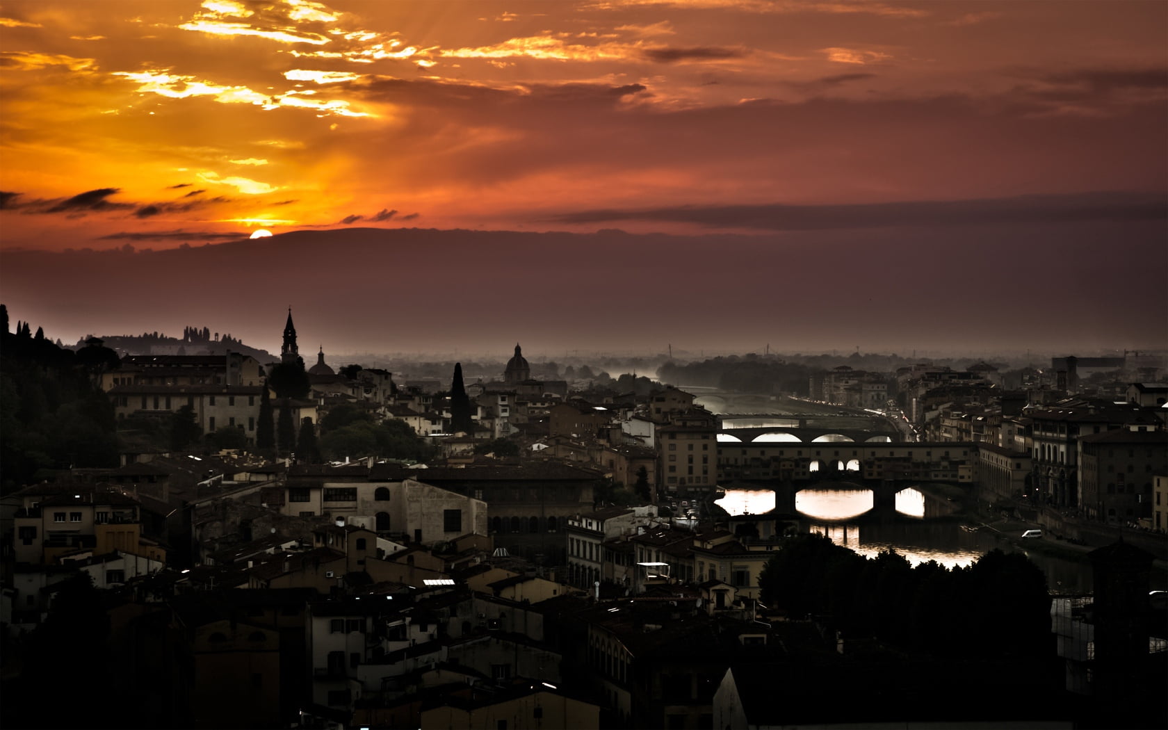 florence - Italy, dramatic Sky, cultures, dawn, sunset, twilight, charles, scenics, old, 720P, sunlight, travel, tourism, church, cathedral, florence, HD Wallpaper