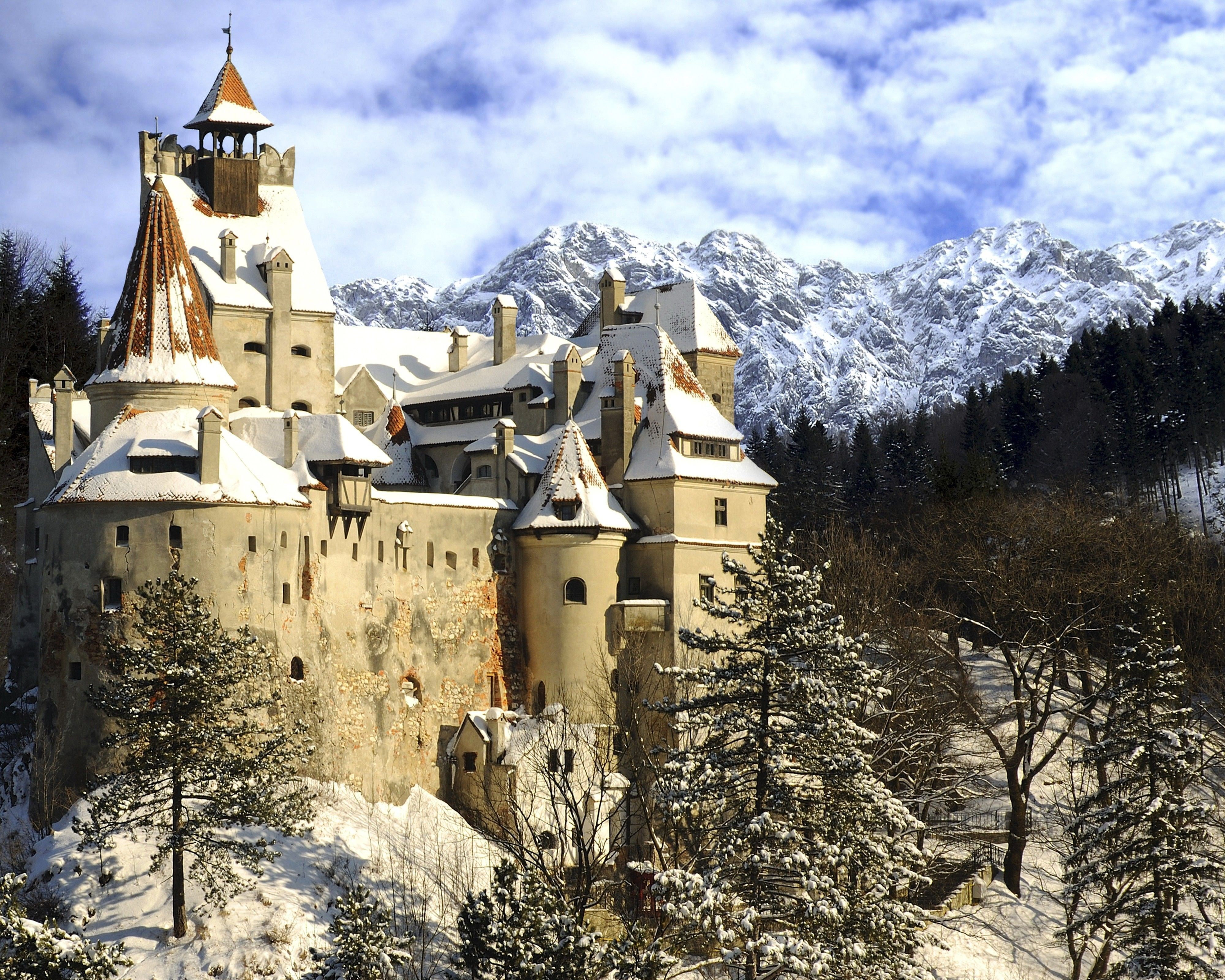 4K, bran castle, HD Wallpaper