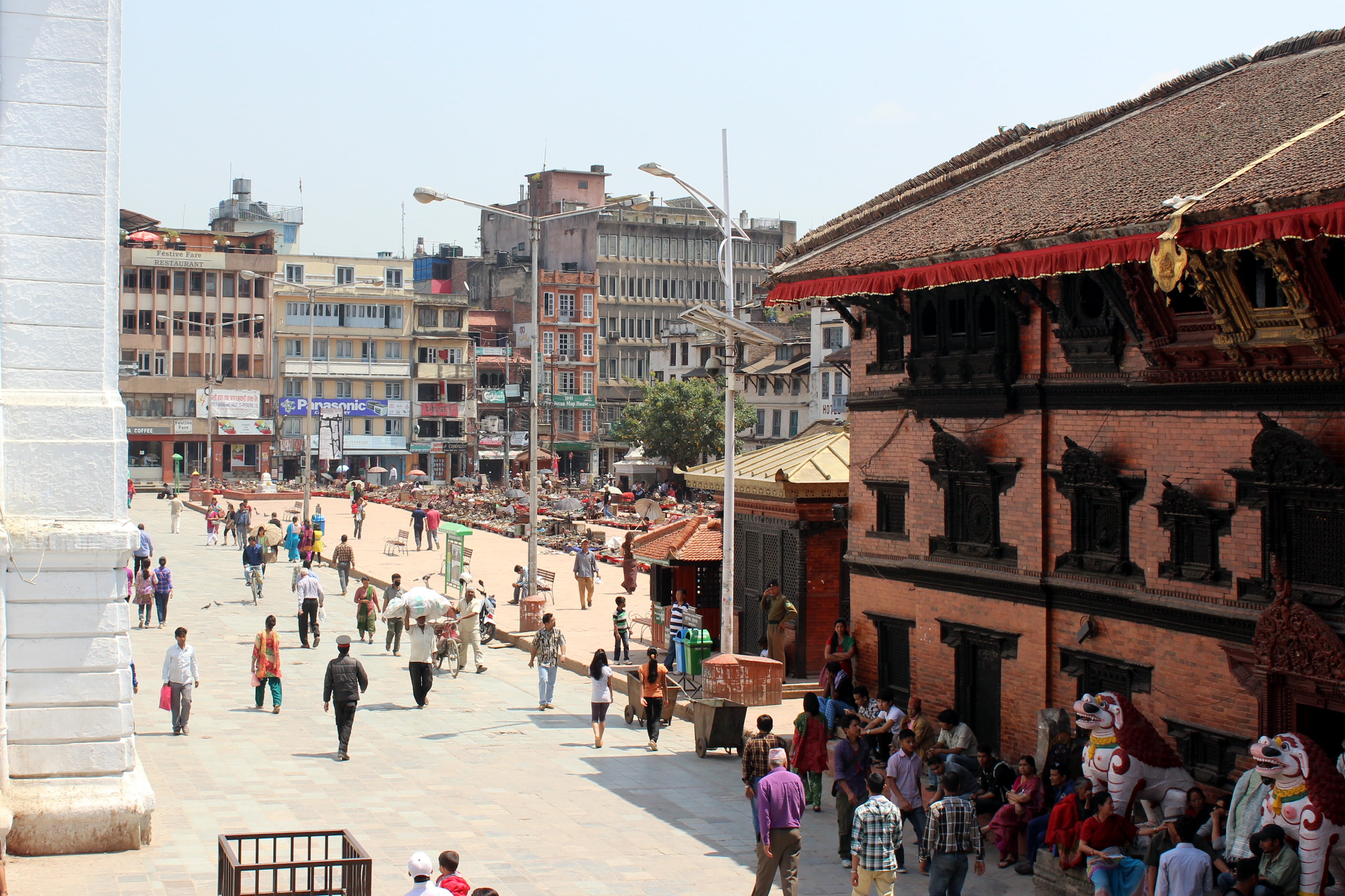 lifestyles, clear sky, kathmandu, outdoors, residential district, city, square, sky, crowd, adult, building exterior, durbar, built structure, nepal, people, HD Wallpaper