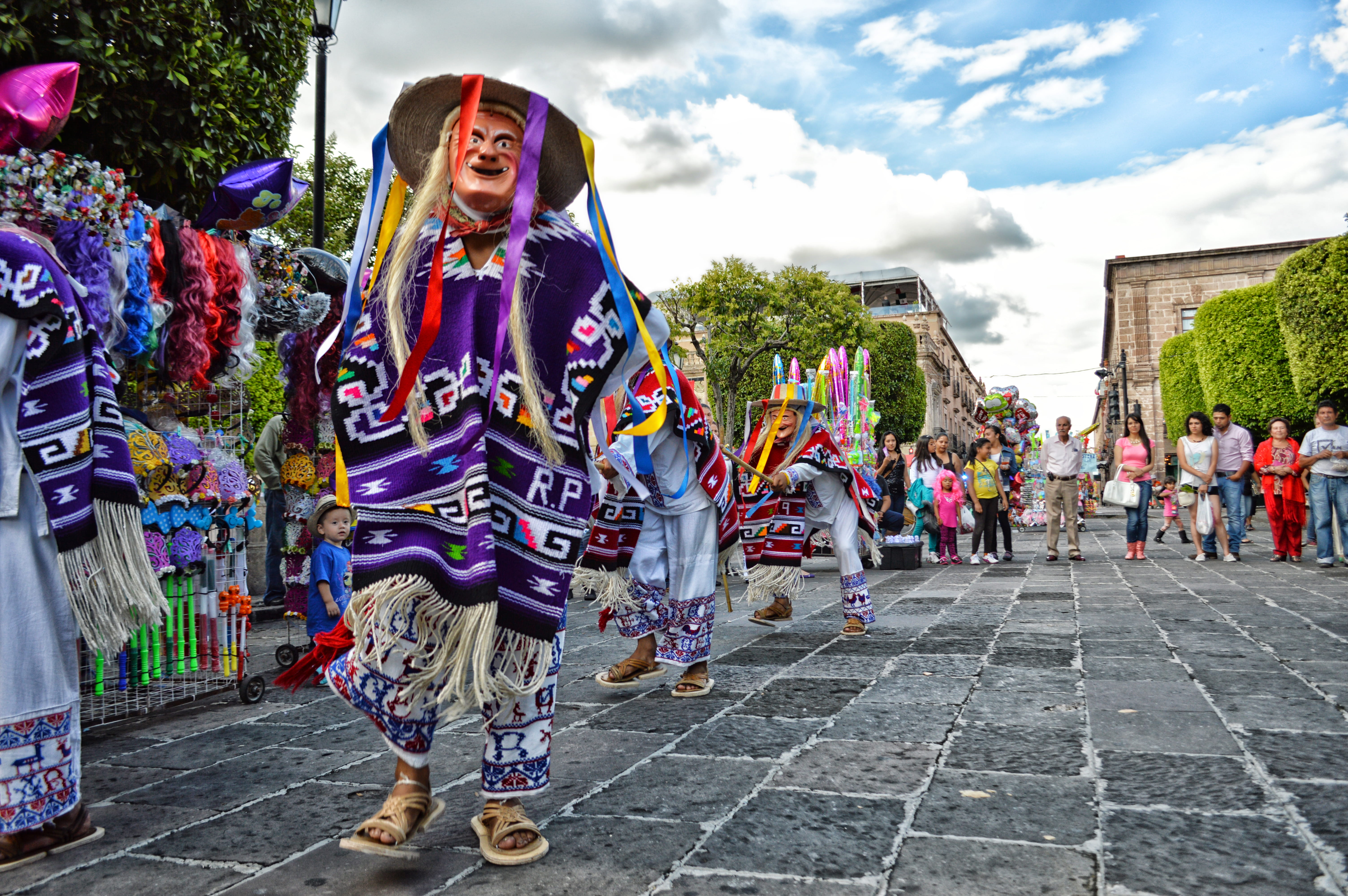 festival, traditional clothing, religion, mask, low angle shot, celebration, dress, arts culture and entertainment, traditional, full length, crowd, group of people, HD Wallpaper